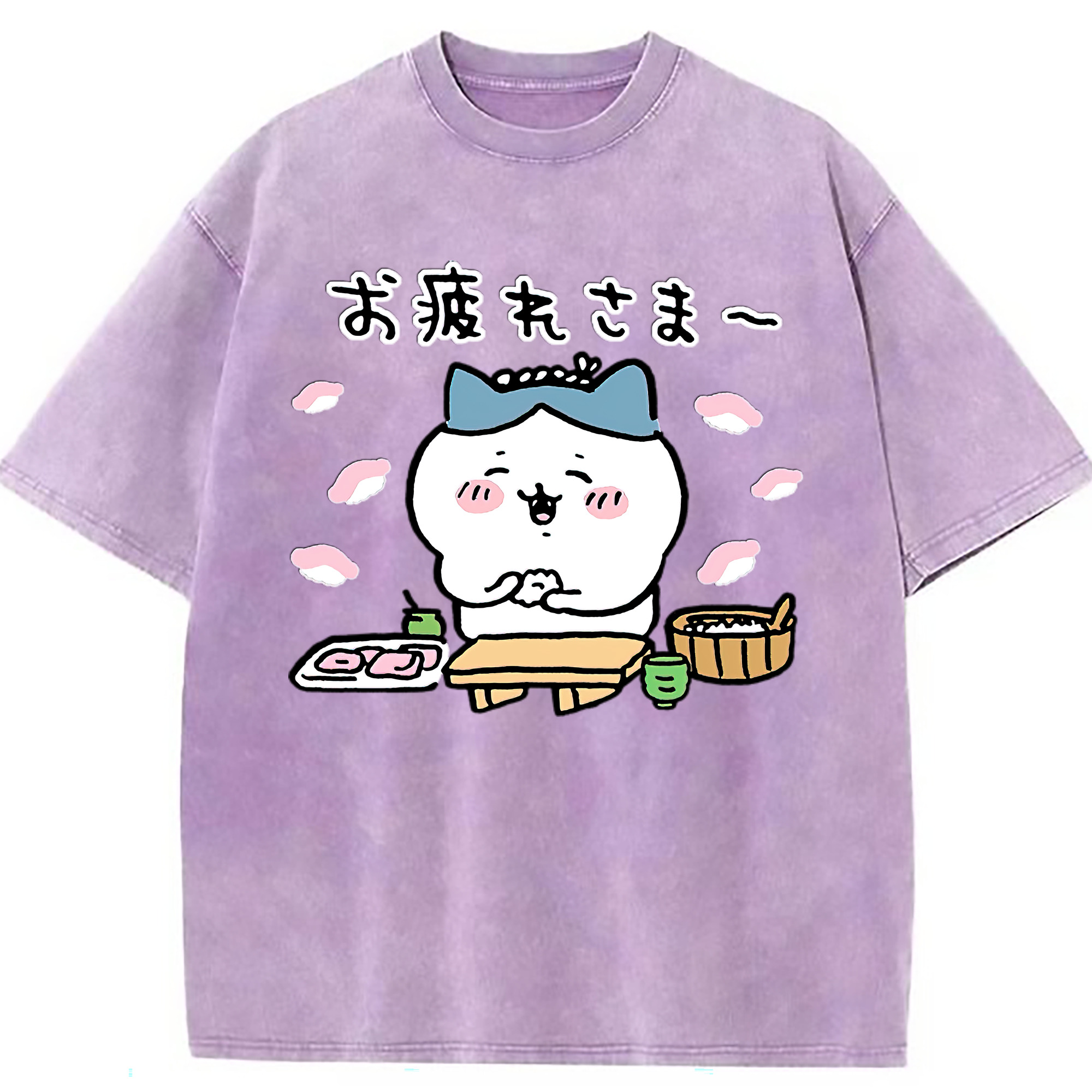 （画像用） ちいかわ ハチワレ Chii-kawa hachiware 綿100% ヴィンテージ風 半袖Tシャツ（フロントプリント）