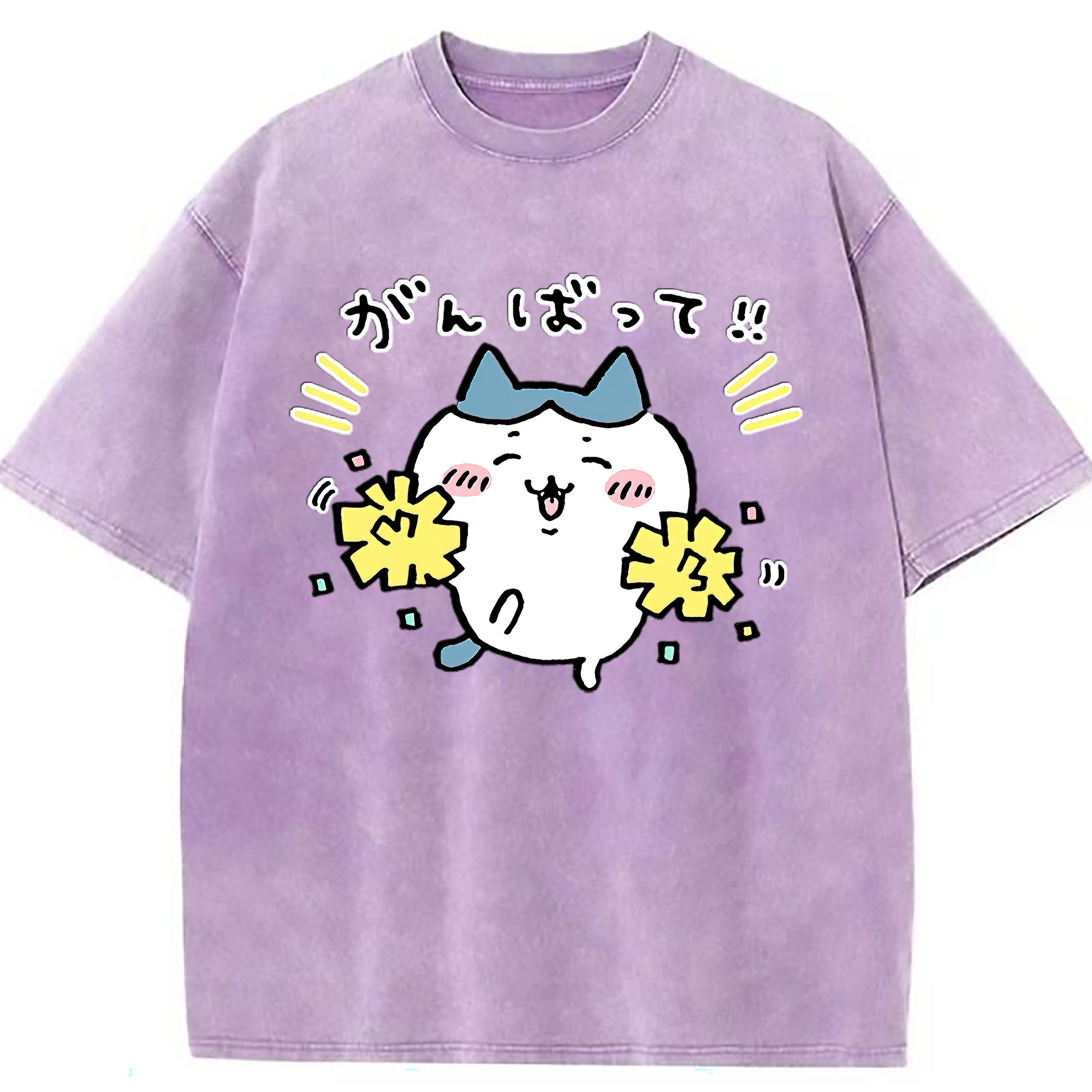 （画像用） ちいかわ ハチワレ Chii-kawa hachiware 綿100% ヴィンテージ風 半袖Tシャツ（フロントプリント）