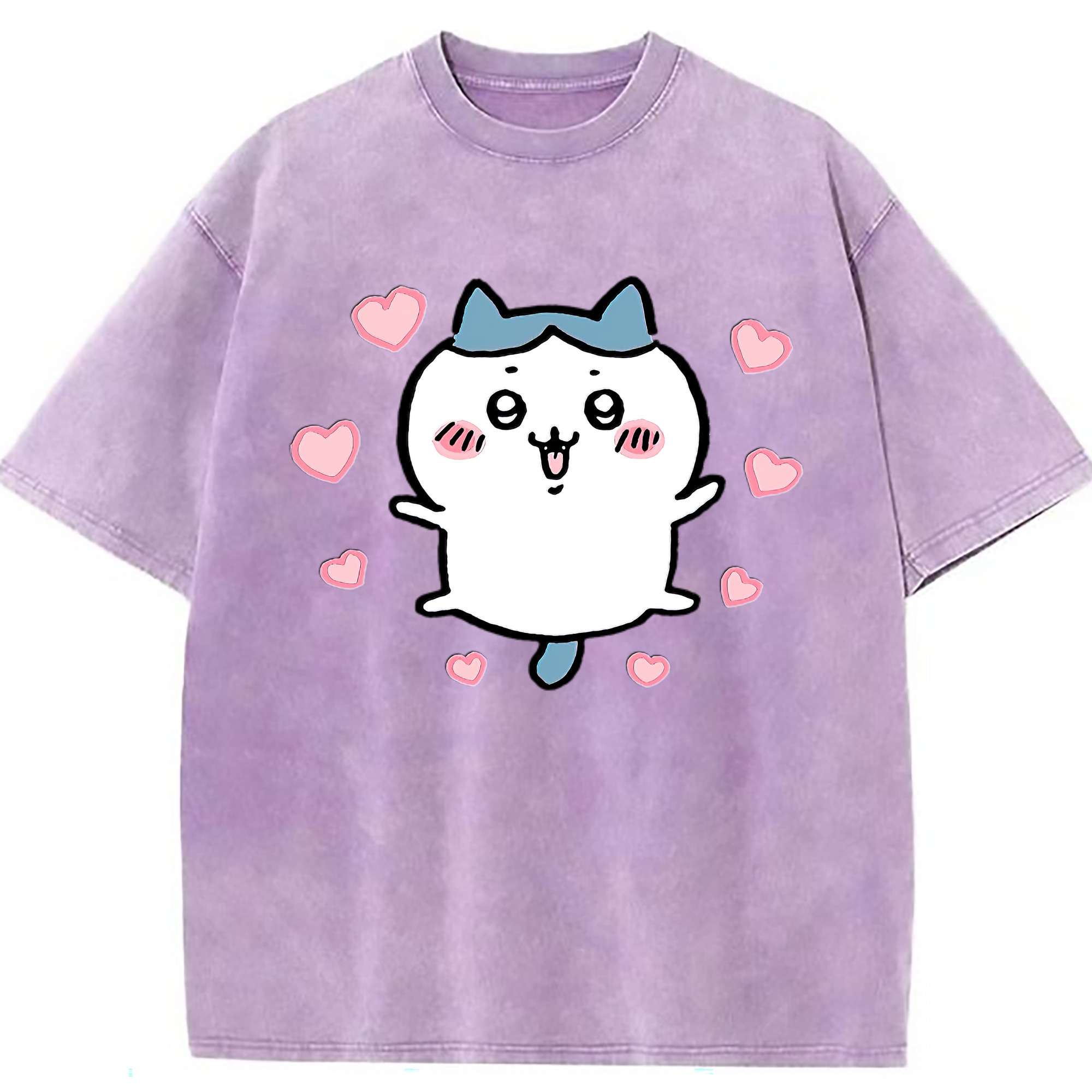 （画像用） ちいかわ ハチワレ Chii-kawa hachiware 綿100% ヴィンテージ風 半袖Tシャツ（フロントプリント）