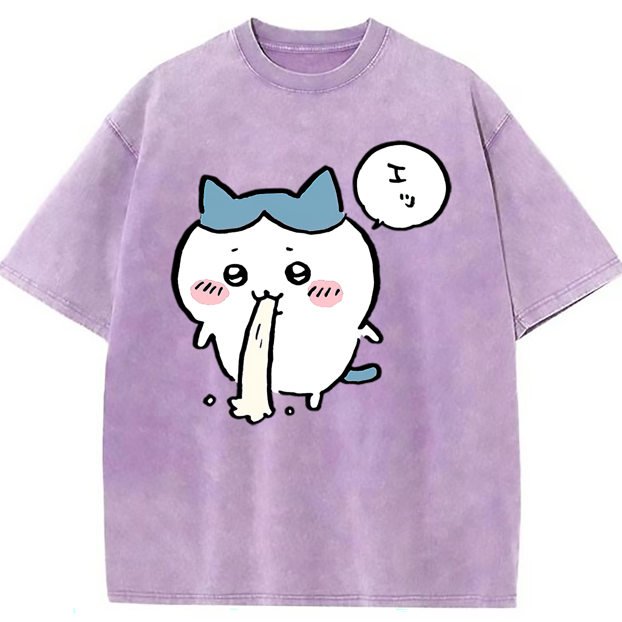 （画像用） ちいかわ ハチワレ Chii-kawa hachiware 綿100% ヴィンテージ風 半袖Tシャツ（フロントプリント）