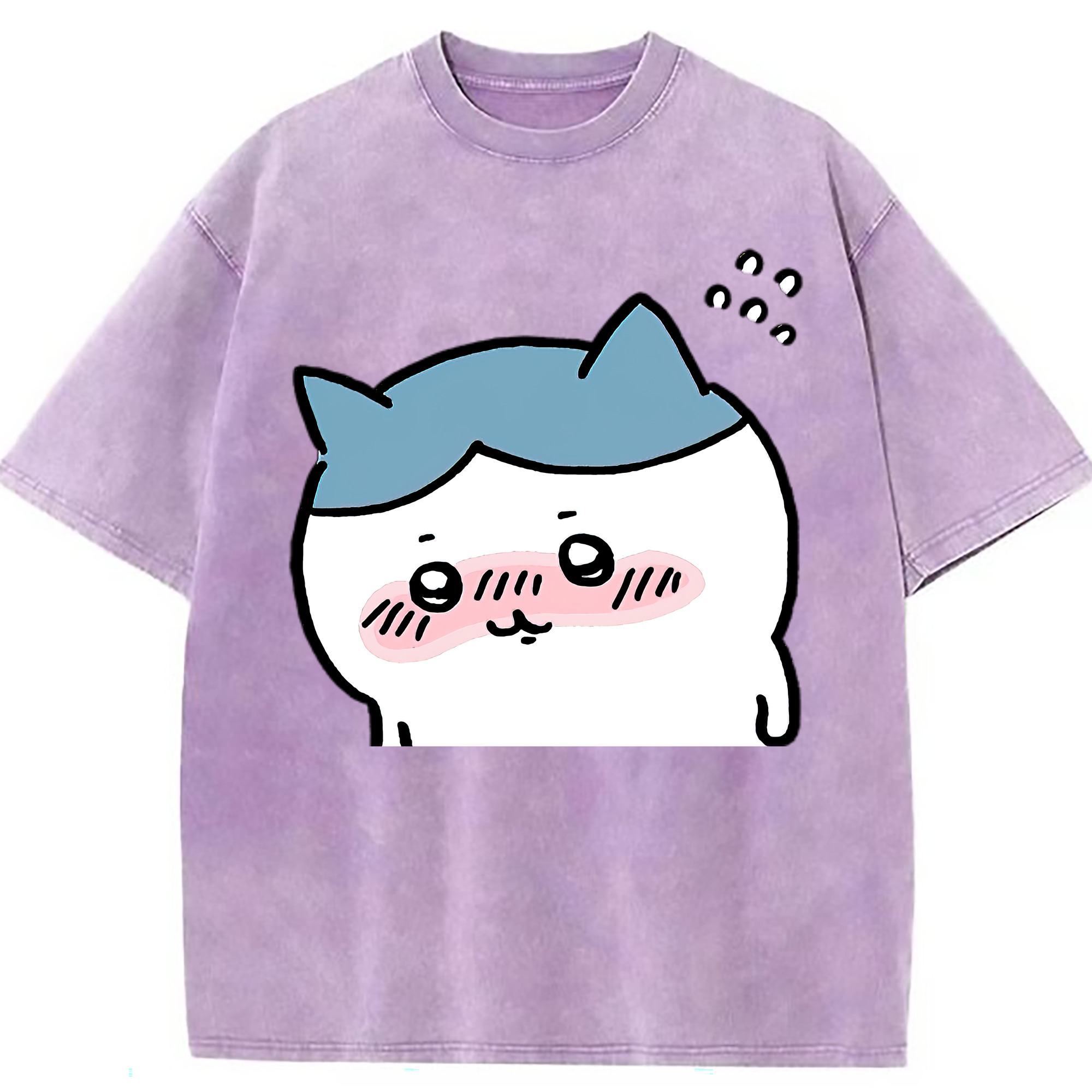 （画像用） ちいかわ ハチワレ Chii-kawa hachiware 綿100% ヴィンテージ風 半袖Tシャツ（フロントプリント）
