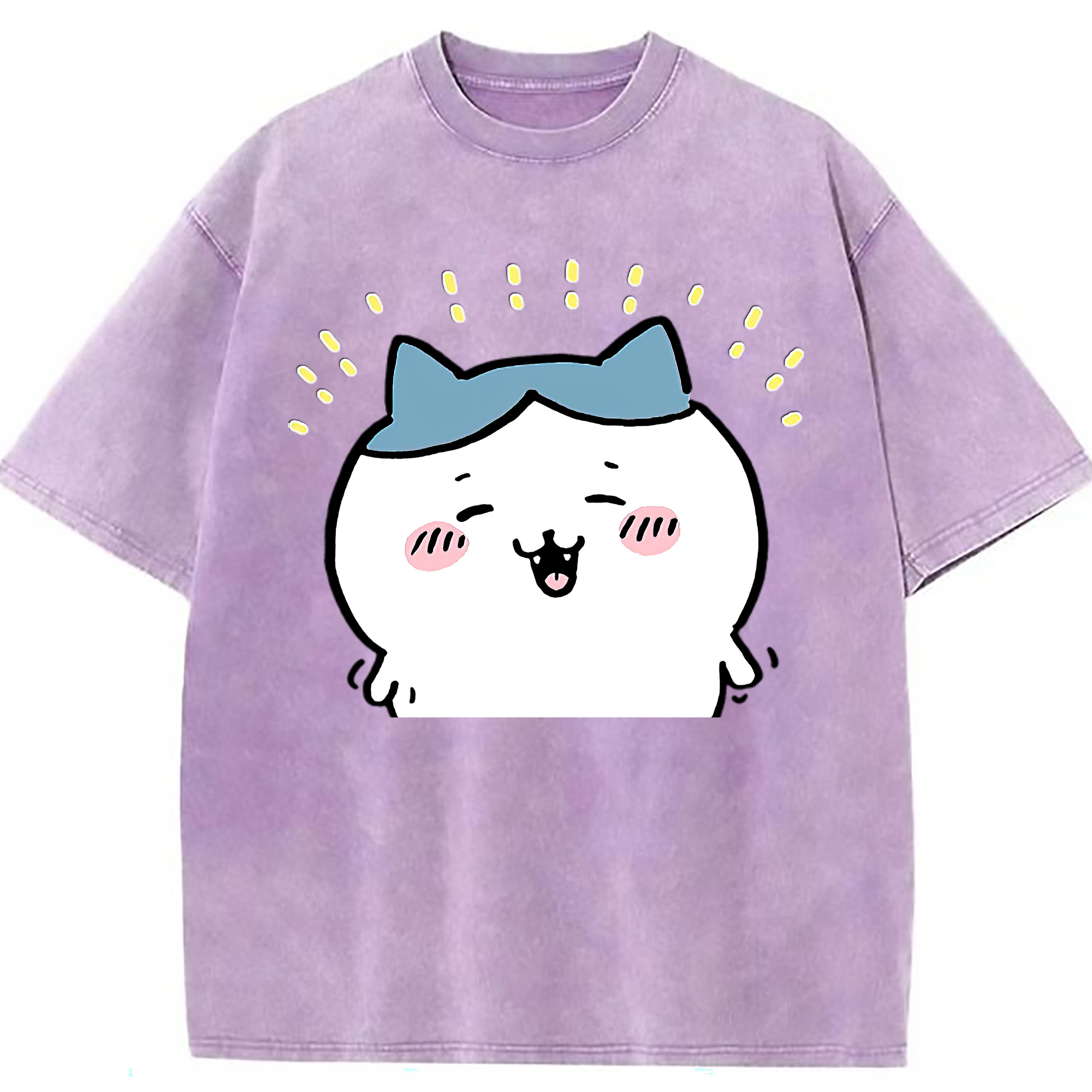 （画像用） ちいかわ ハチワレ Chii-kawa hachiware 綿100% ヴィンテージ風 半袖Tシャツ（フロントプリント）