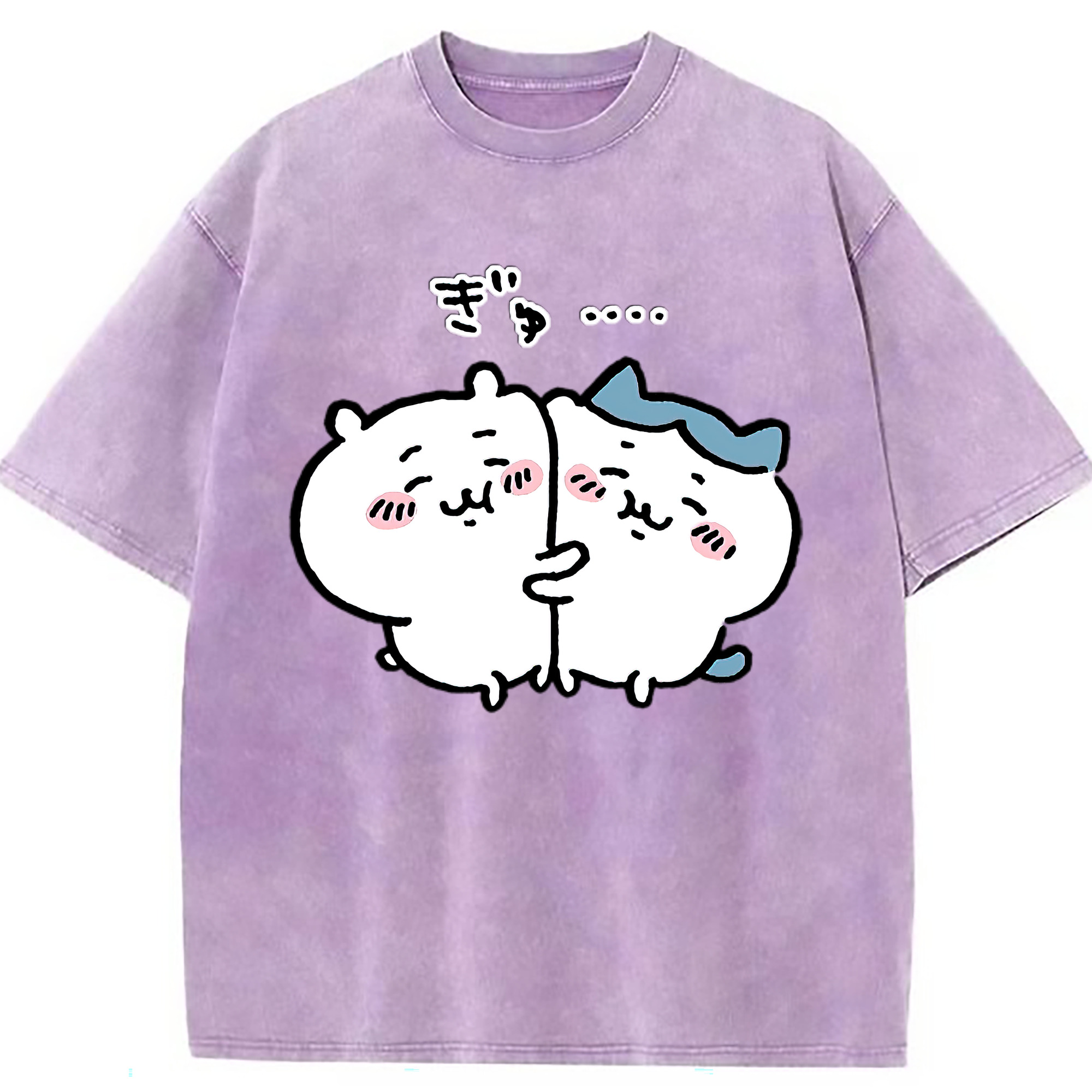 （画像用） ちいかわ ハチワレ Chii-kawa hachiware 綿100% ヴィンテージ風 半袖Tシャツ（フロントプリント）