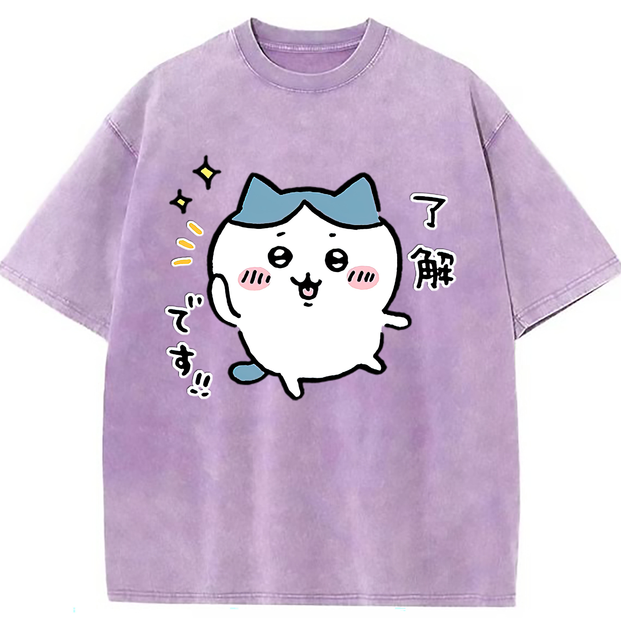 （画像用） ちいかわ ハチワレ Chii-kawa hachiware 綿100% ヴィンテージ風 半袖Tシャツ（フロントプリント）