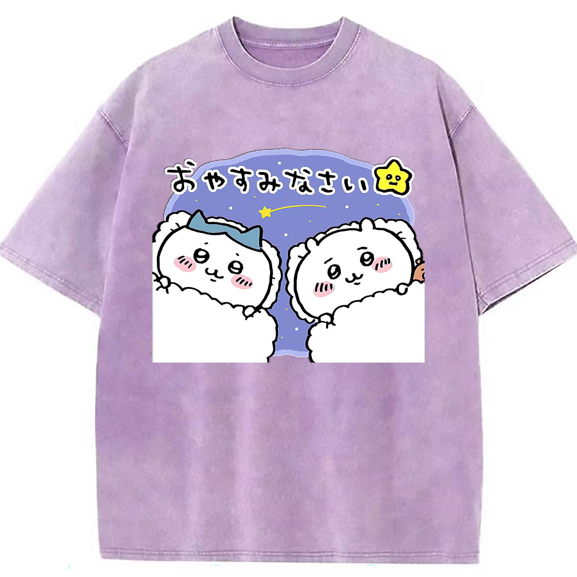 （画像用） ちいかわ ハチワレ Chii-kawa hachiware 綿100% ヴィンテージ風 半袖Tシャツ（フロントプリント）