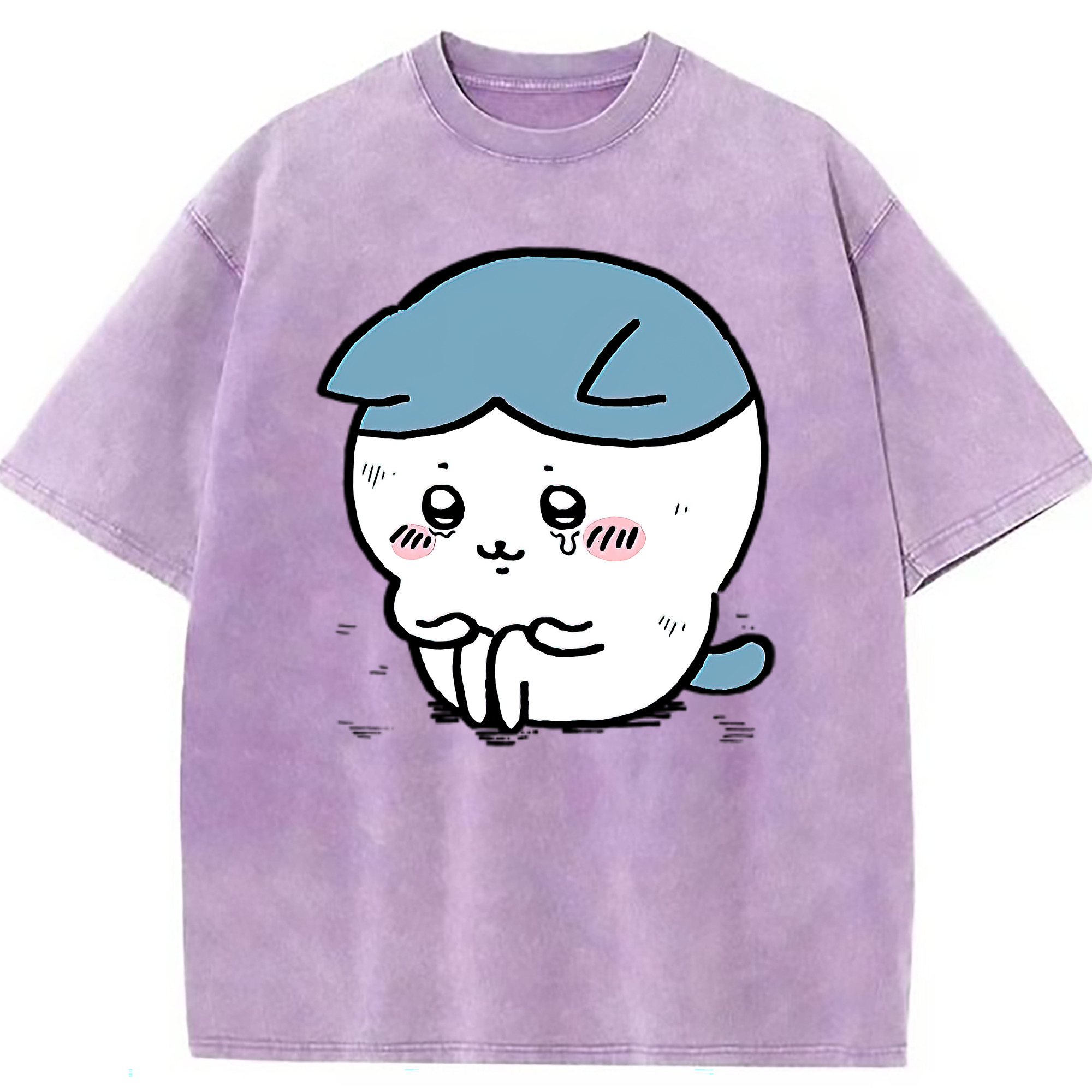 （画像用） ちいかわ ハチワレ Chii-kawa hachiware 綿100% ヴィンテージ風 半袖Tシャツ（フロントプリント）