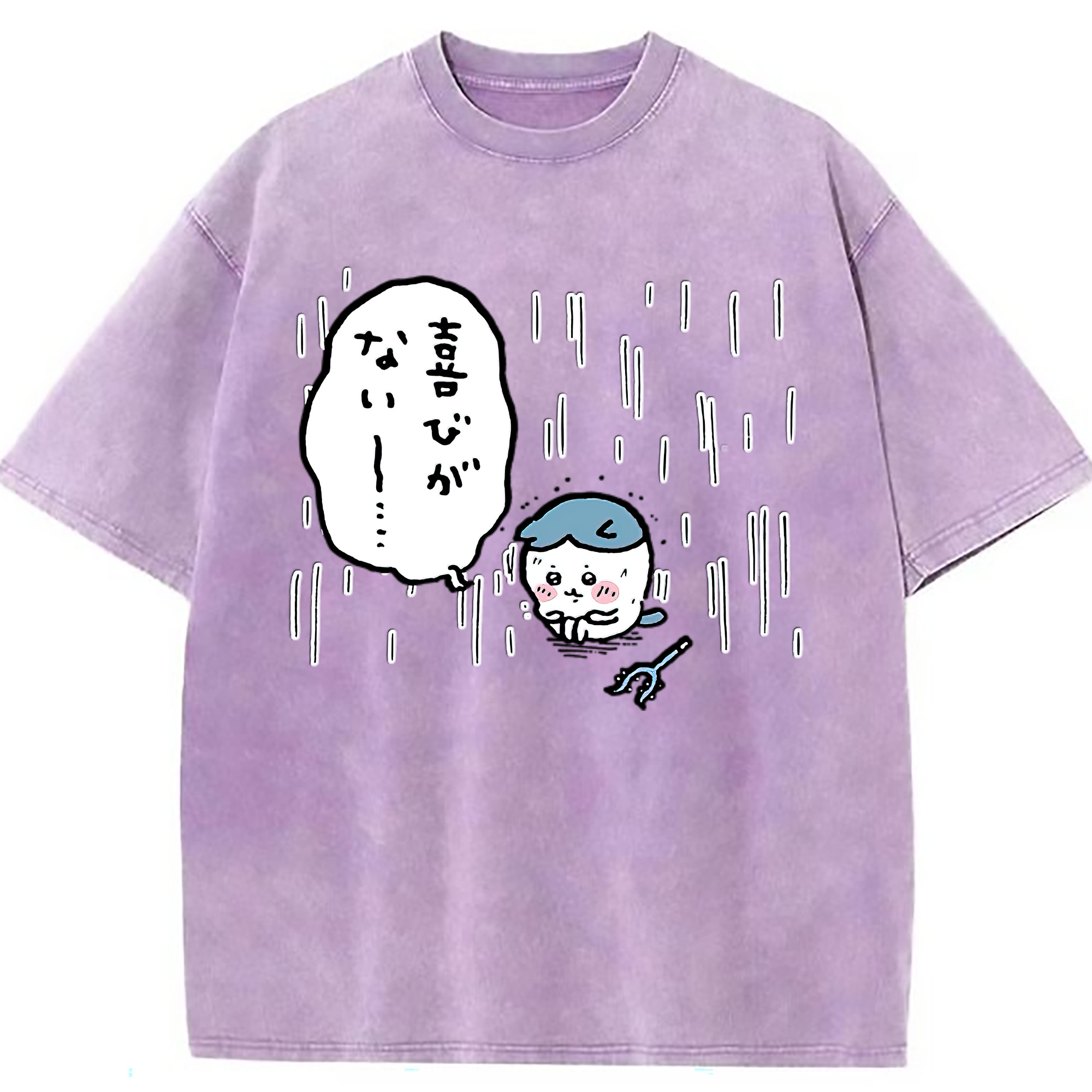 （画像用） ちいかわ ハチワレ Chii-kawa hachiware 綿100% ヴィンテージ風 半袖Tシャツ（フロントプリント）