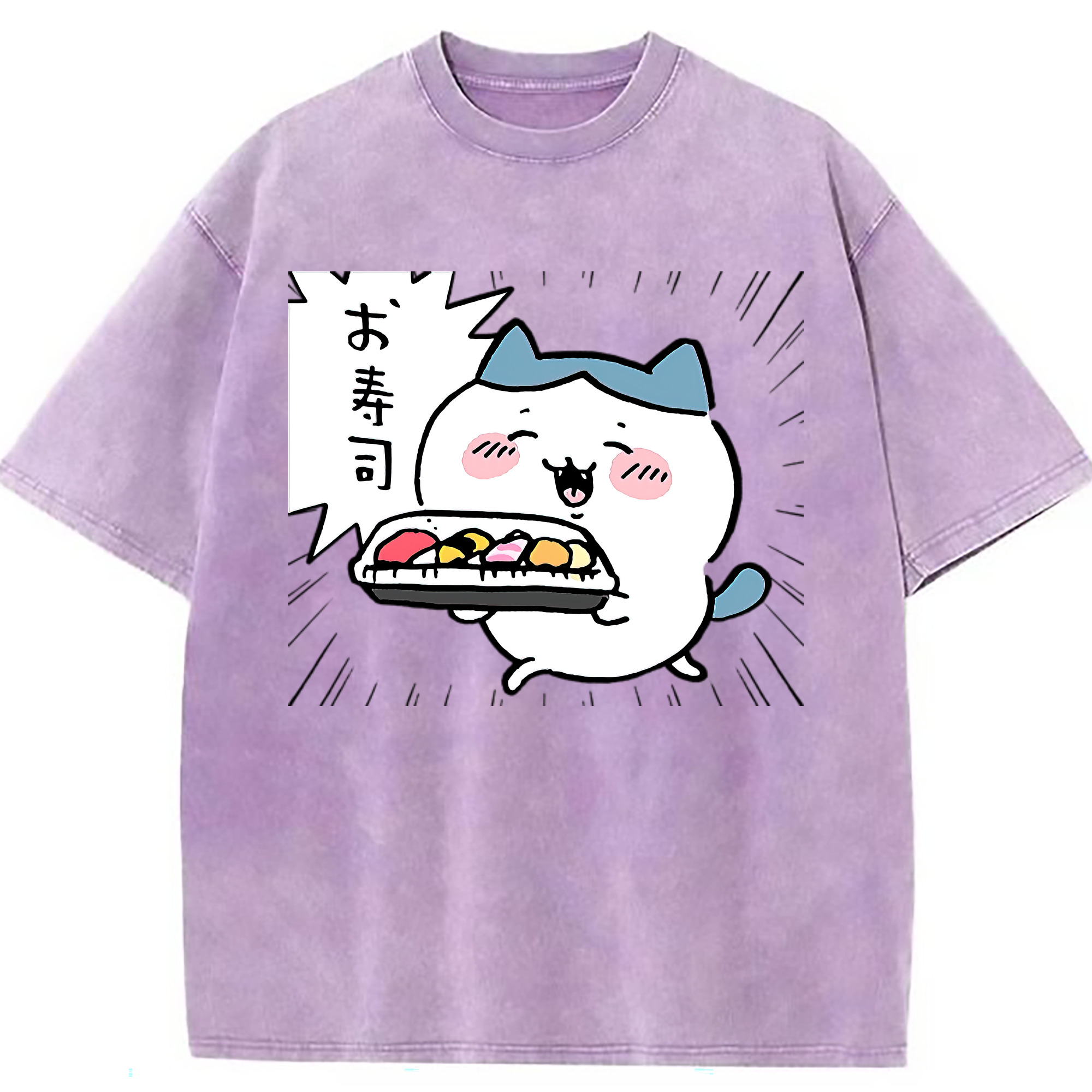 （画像用） ちいかわ ハチワレ Chii-kawa hachiware 綿100% ヴィンテージ風 半袖Tシャツ（フロントプリント）