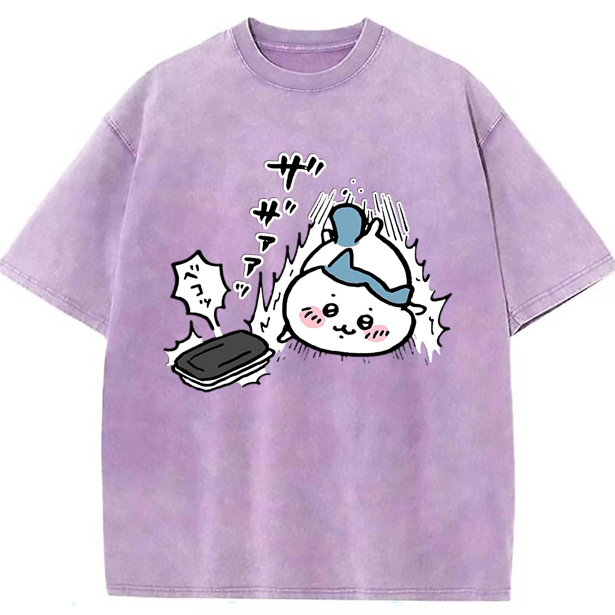 （画像用） ちいかわ ハチワレ Chii-kawa hachiware 綿100% ヴィンテージ風 半袖Tシャツ（フロントプリント）