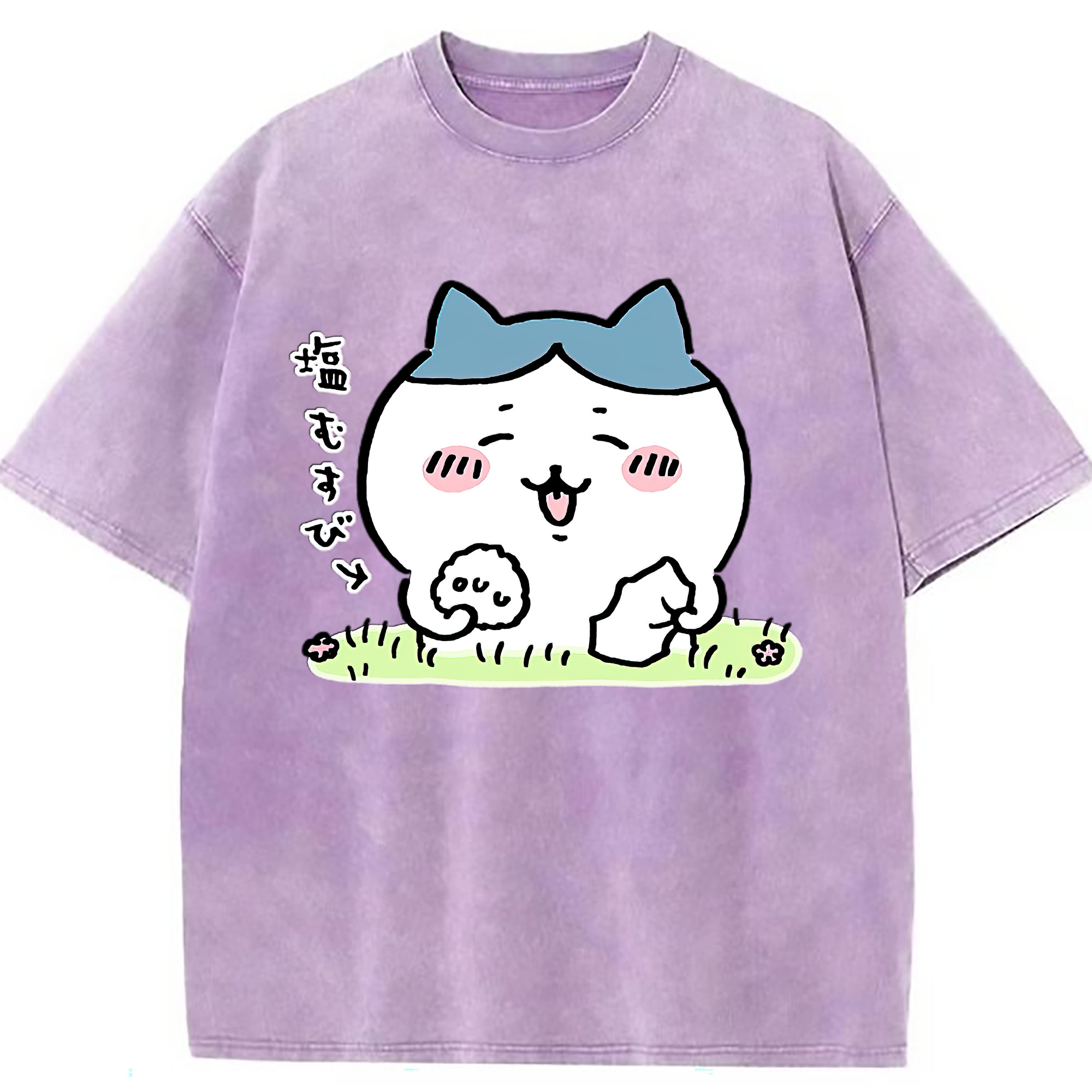 （画像用） ちいかわ ハチワレ Chii-kawa hachiware 綿100% ヴィンテージ風 半袖Tシャツ（フロントプリント）