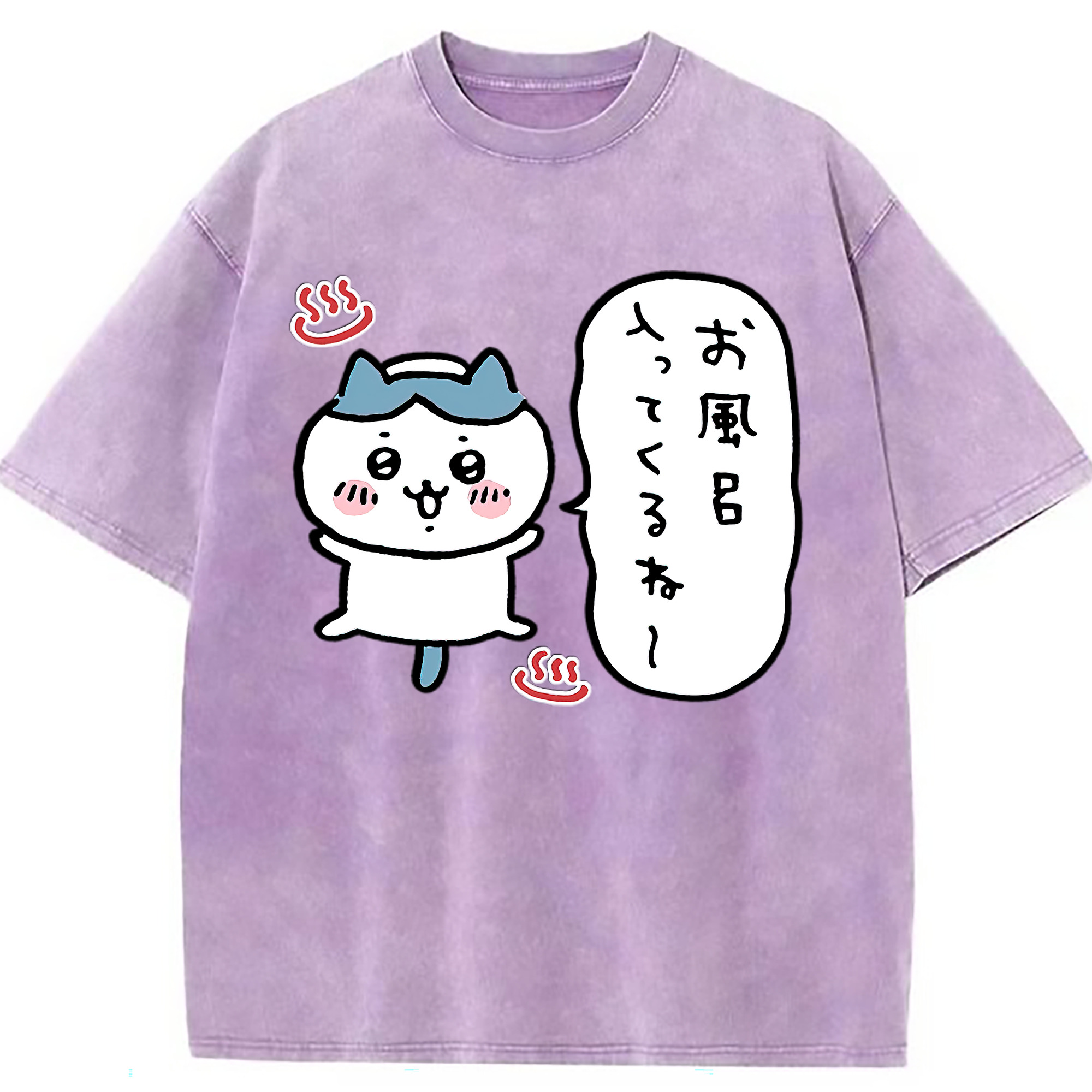 （画像用） ちいかわ ハチワレ Chii-kawa hachiware 綿100% ヴィンテージ風 半袖Tシャツ（フロントプリント）