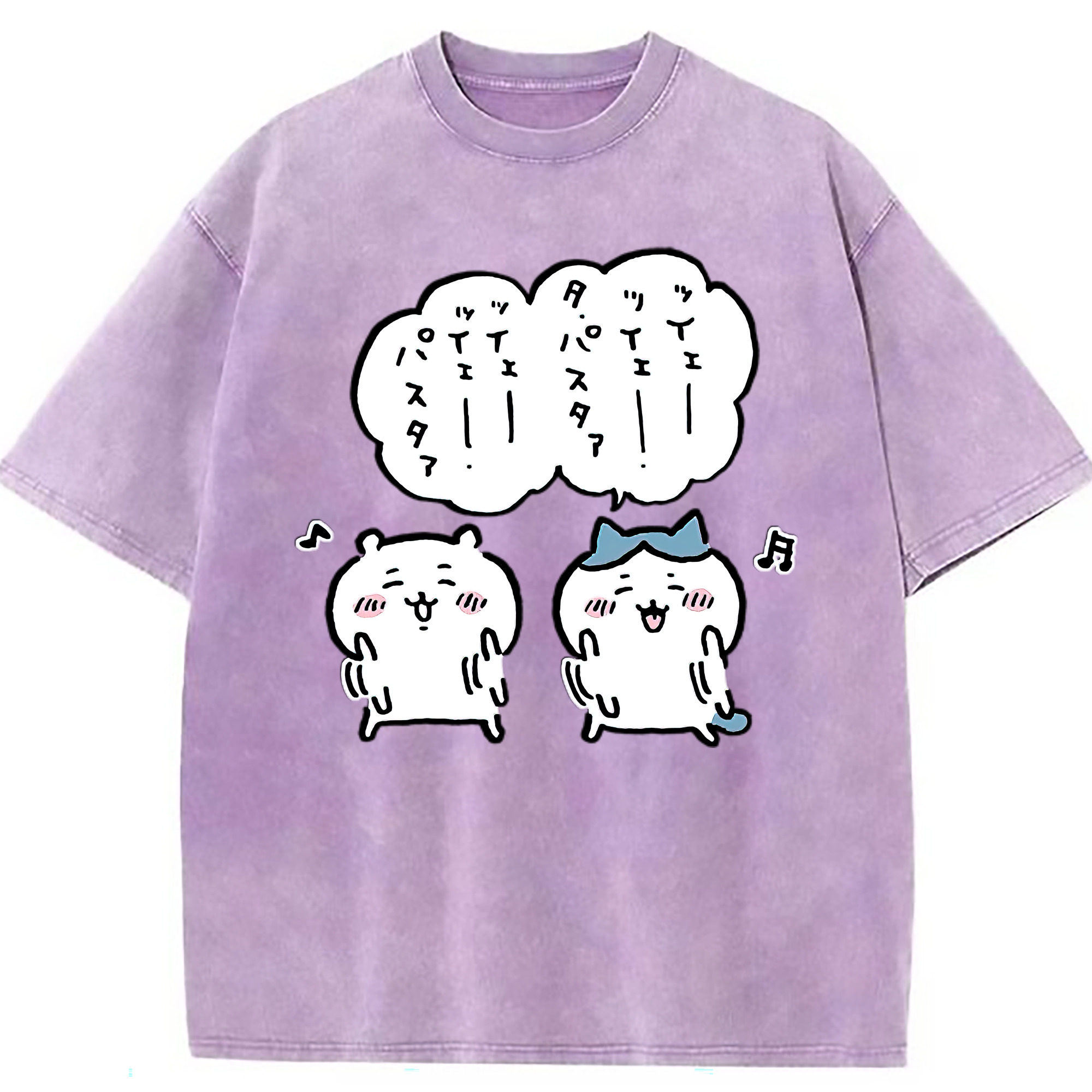 （画像用） ちいかわ ハチワレ Chii-kawa hachiware 綿100% ヴィンテージ風 半袖Tシャツ（フロントプリント）