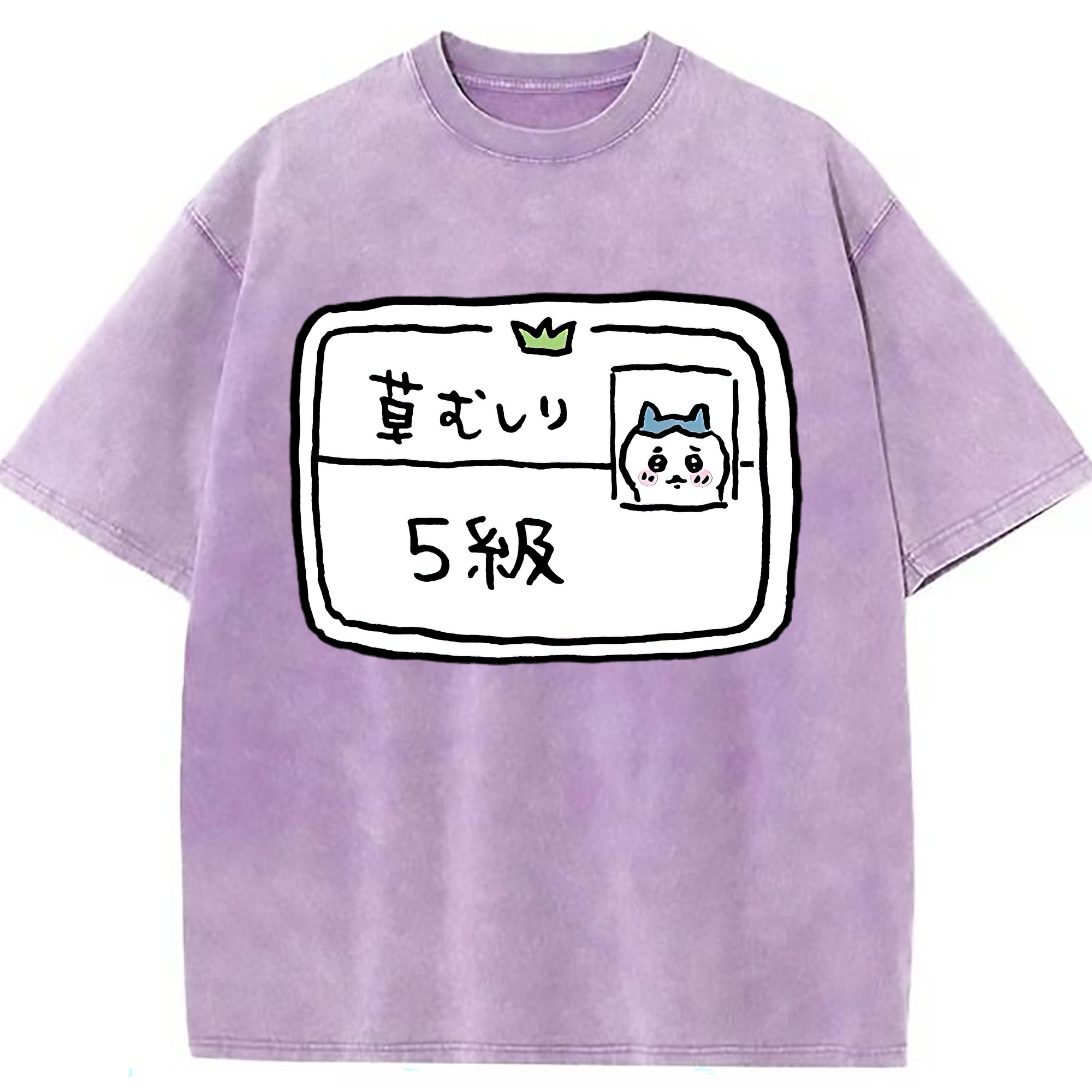 （画像用） ちいかわ ハチワレ Chii-kawa hachiware 綿100% ヴィンテージ風 半袖Tシャツ（フロントプリント）