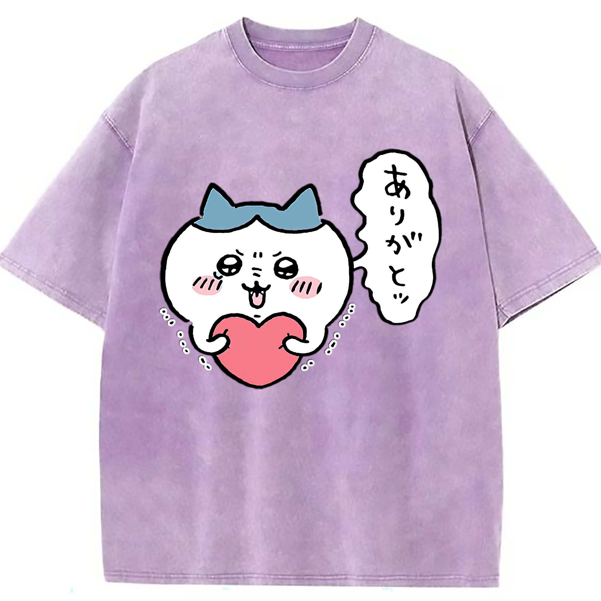 （画像用） ちいかわ ハチワレ Chii-kawa hachiware 綿100% ヴィンテージ風 半袖Tシャツ（フロントプリント）