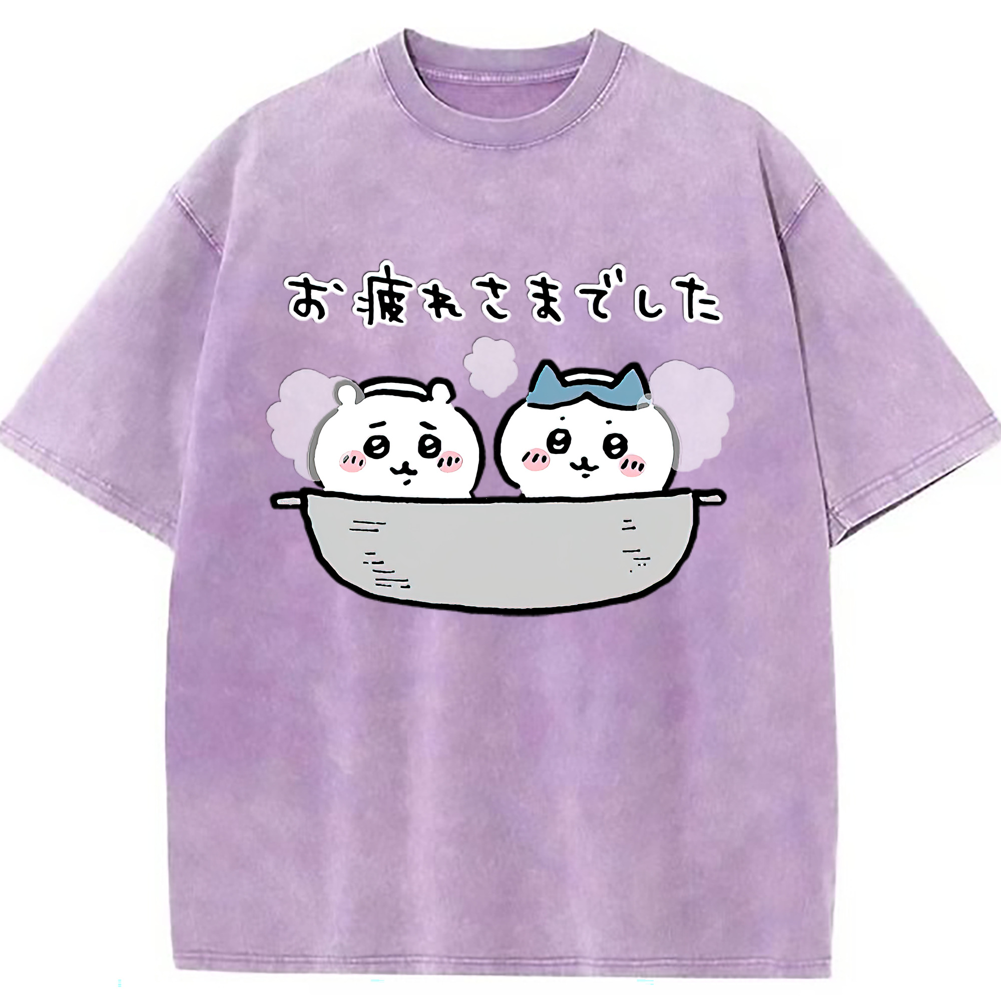 （画像用） ちいかわ ハチワレ Chii-kawa hachiware 綿100% ヴィンテージ風 半袖Tシャツ（フロントプリント）
