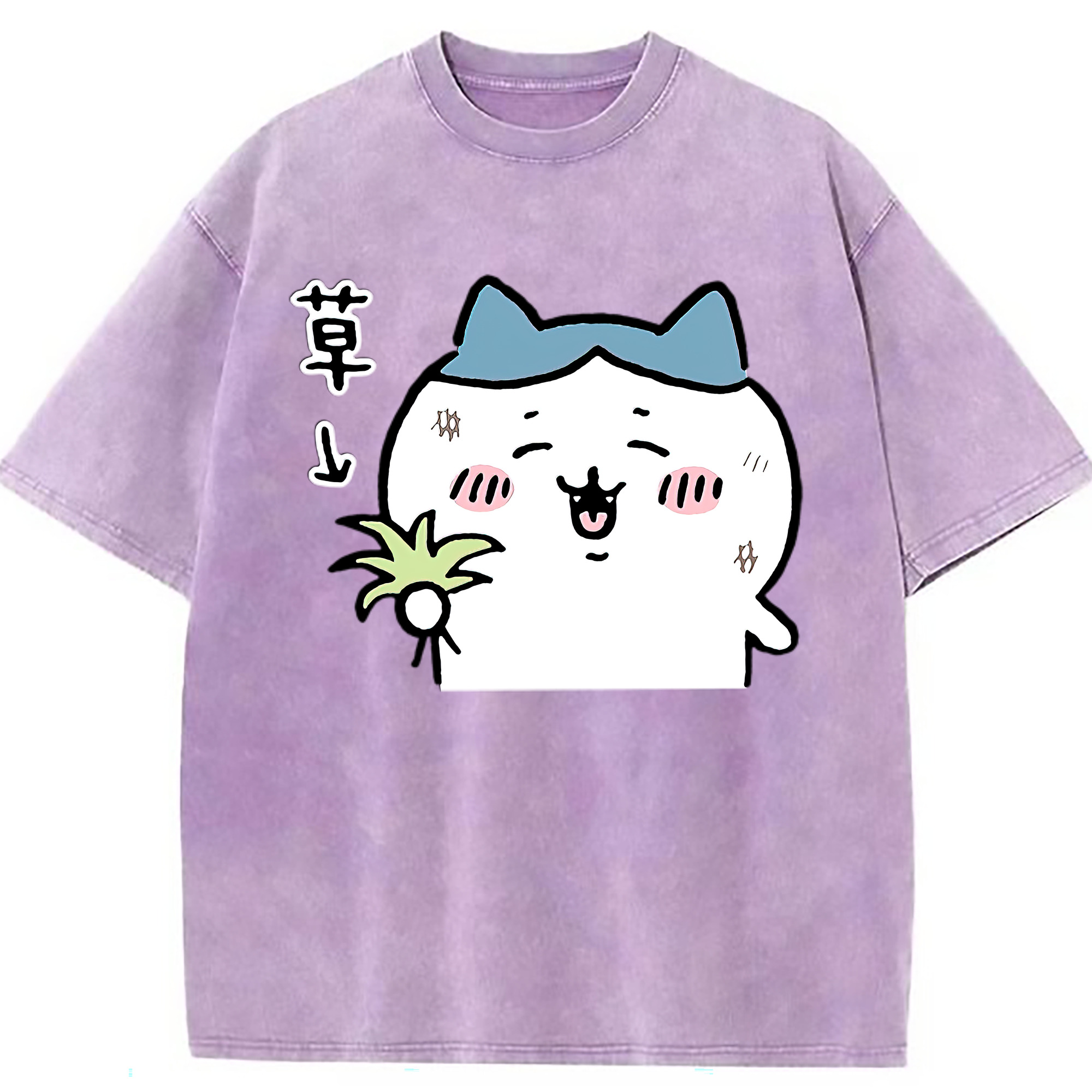 （画像用） ちいかわ ハチワレ Chii-kawa hachiware 綿100% ヴィンテージ風 半袖Tシャツ（フロントプリント）