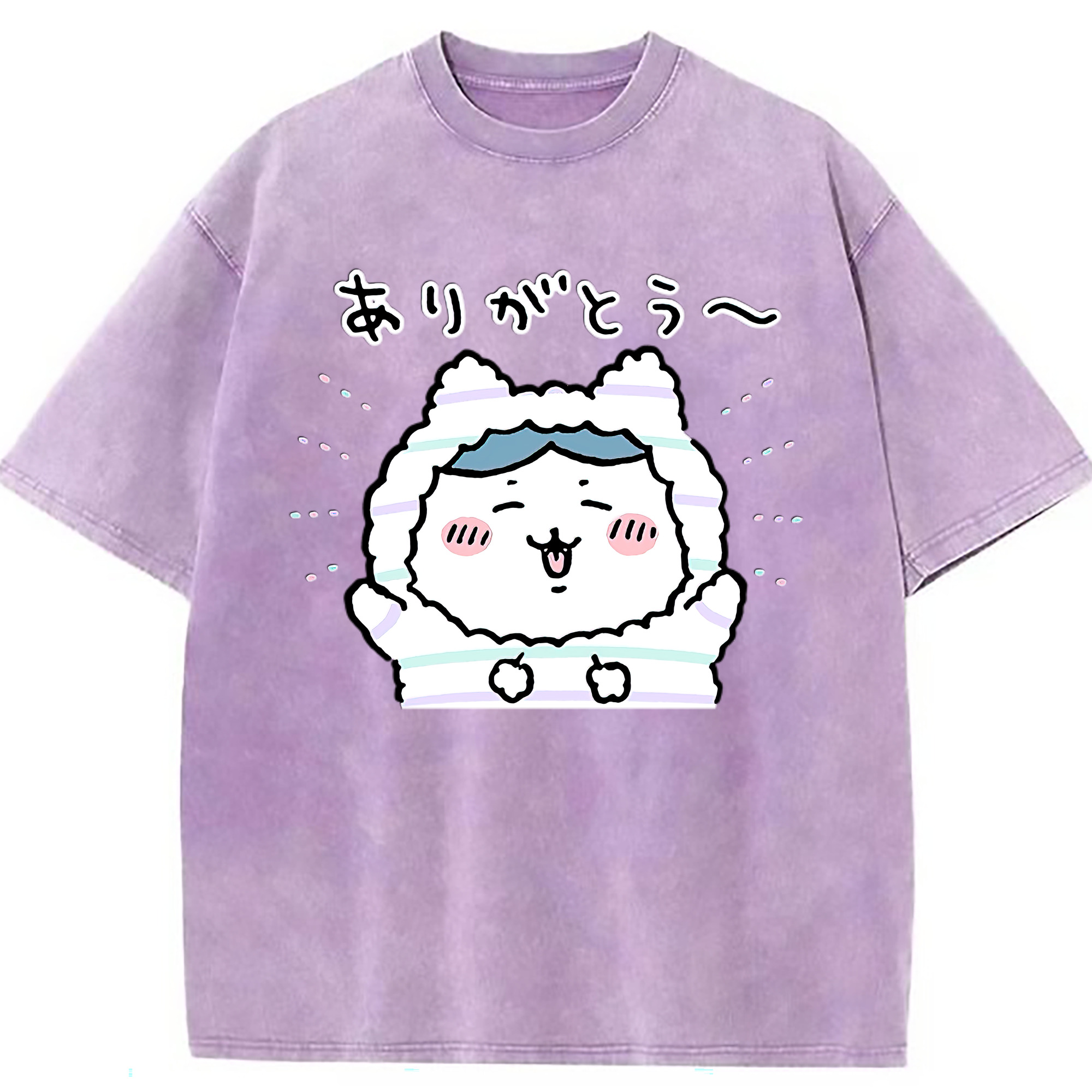 （画像用） ちいかわ ハチワレ Chii-kawa hachiware 綿100% ヴィンテージ風 半袖Tシャツ（フロントプリント）