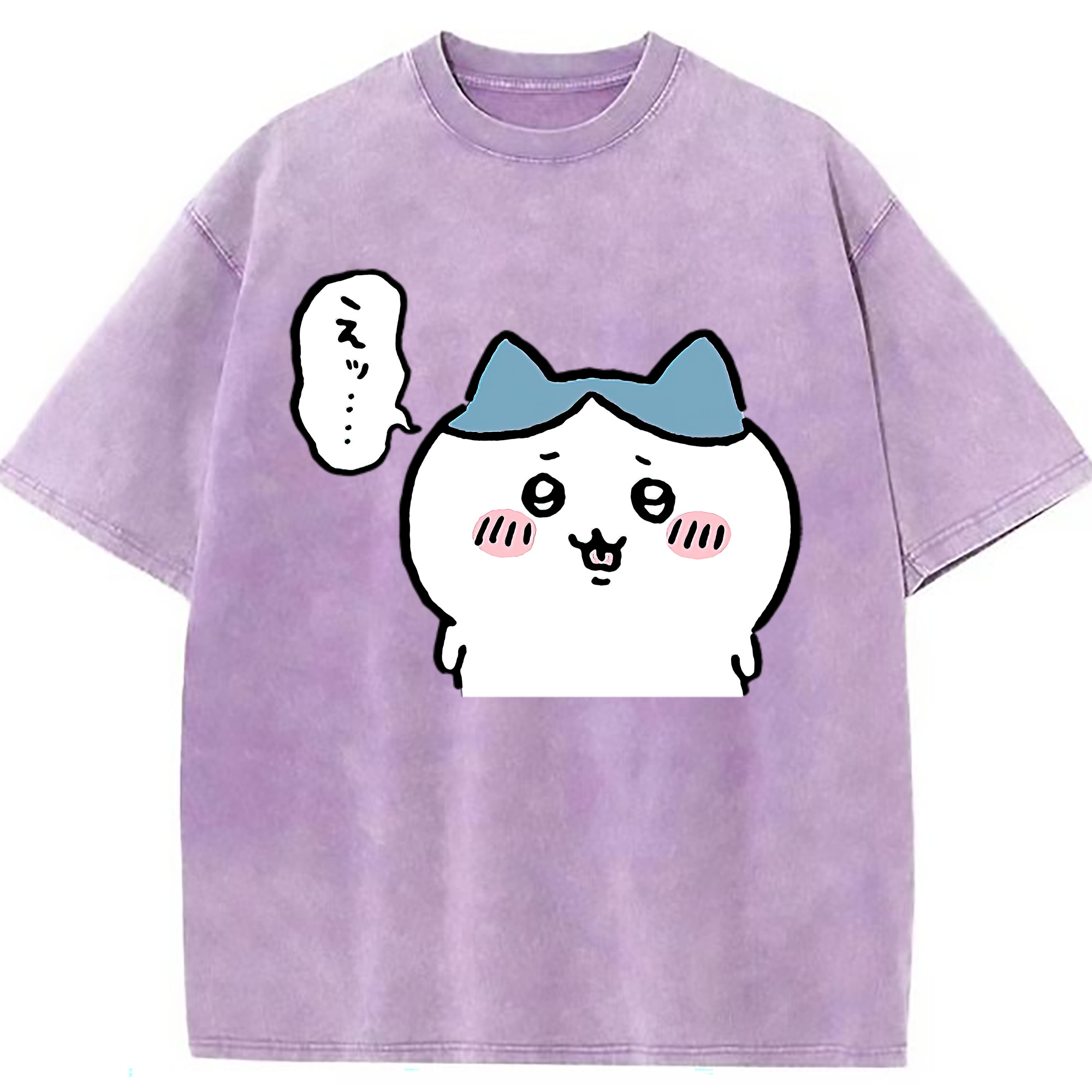 （画像用） ちいかわ ハチワレ Chii-kawa hachiware 綿100% ヴィンテージ風 半袖Tシャツ（フロントプリント）