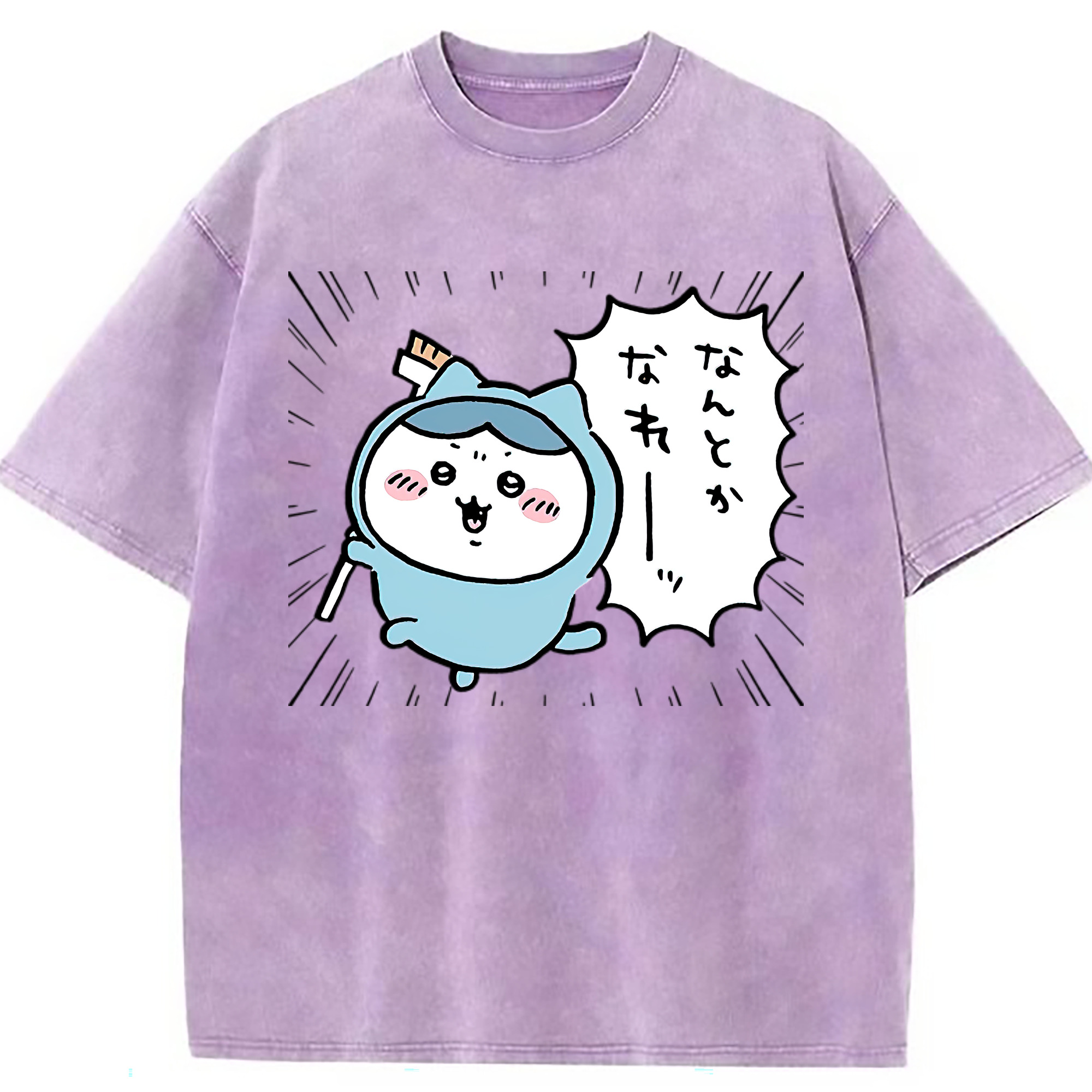 （画像用） ちいかわ ハチワレ Chii-kawa hachiware 綿100% ヴィンテージ風 半袖Tシャツ（フロントプリント）