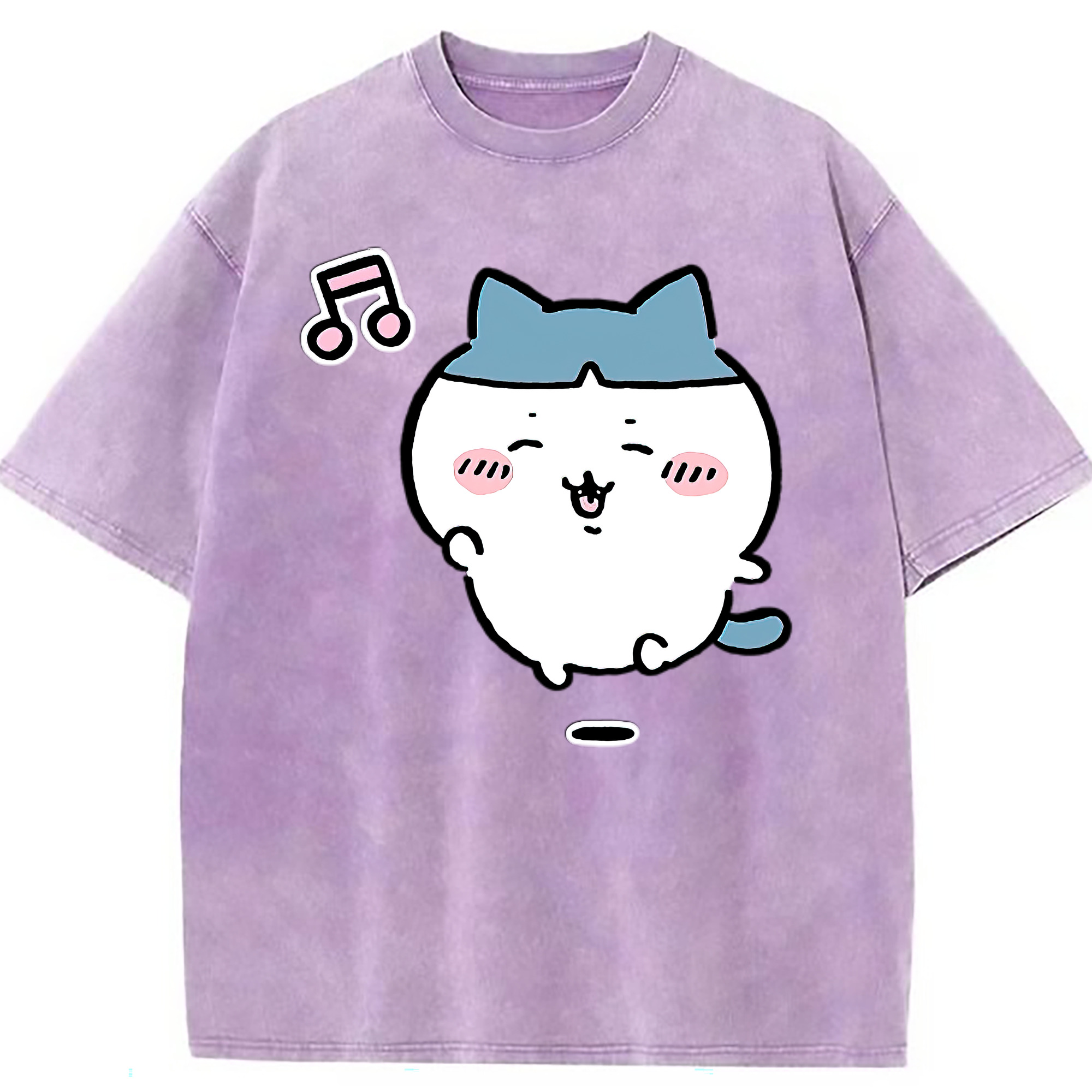 （画像用） ちいかわ ハチワレ Chii-kawa hachiware 綿100% ヴィンテージ風 半袖Tシャツ（フロントプリント）