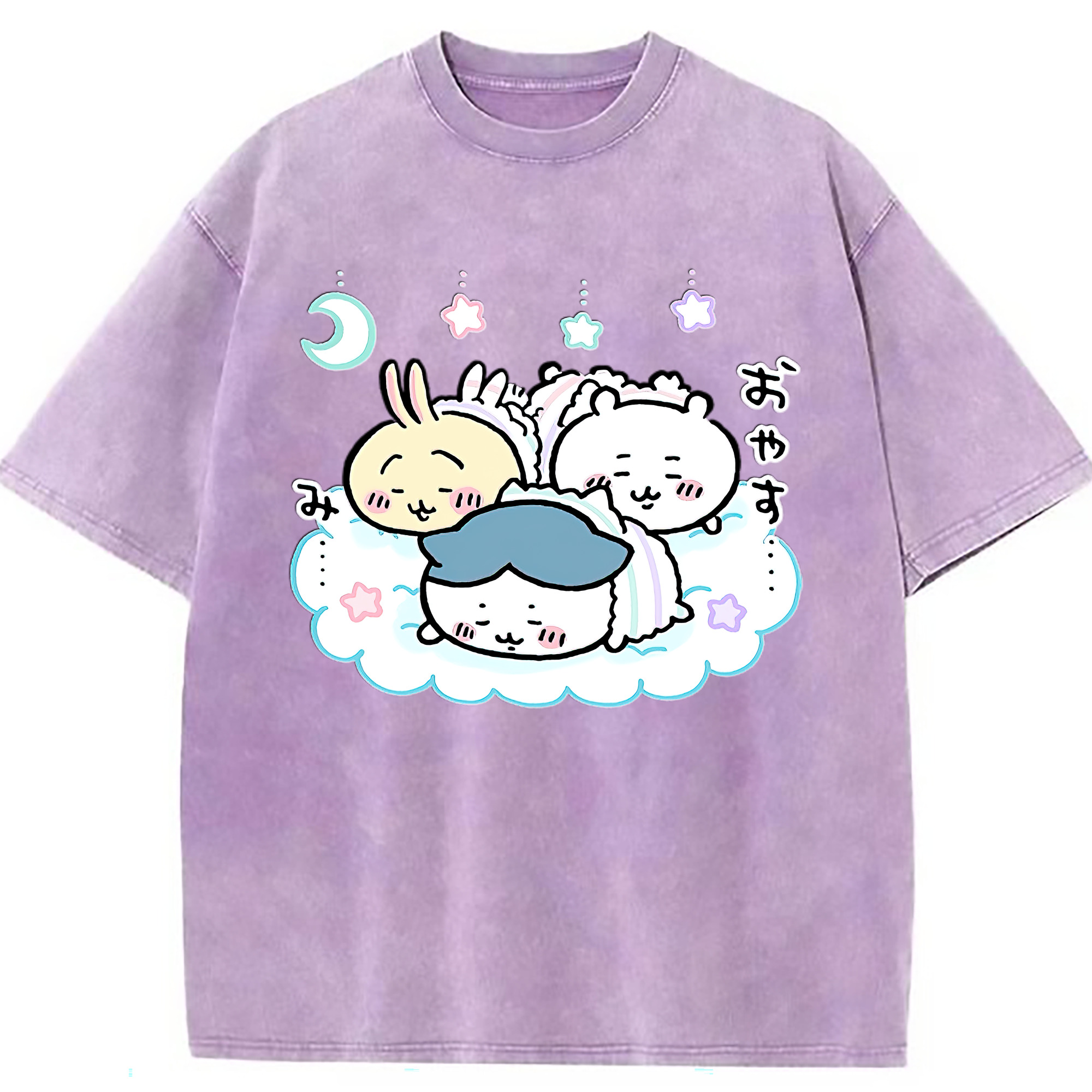 （画像用） ちいかわ ハチワレ Chii-kawa hachiware 綿100% ヴィンテージ風 半袖Tシャツ（フロントプリント）