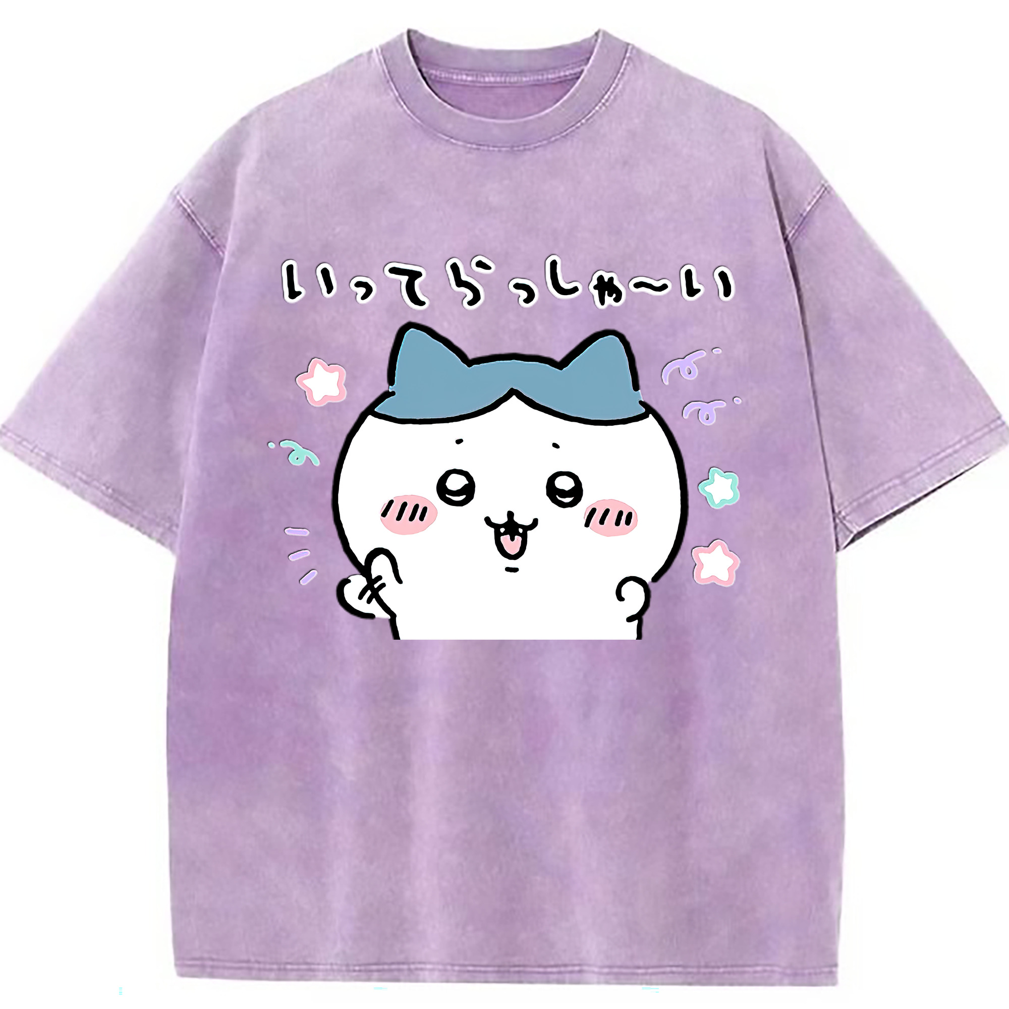 （画像用） ちいかわ ハチワレ Chii-kawa hachiware 綿100% ヴィンテージ風 半袖Tシャツ（フロントプリント）