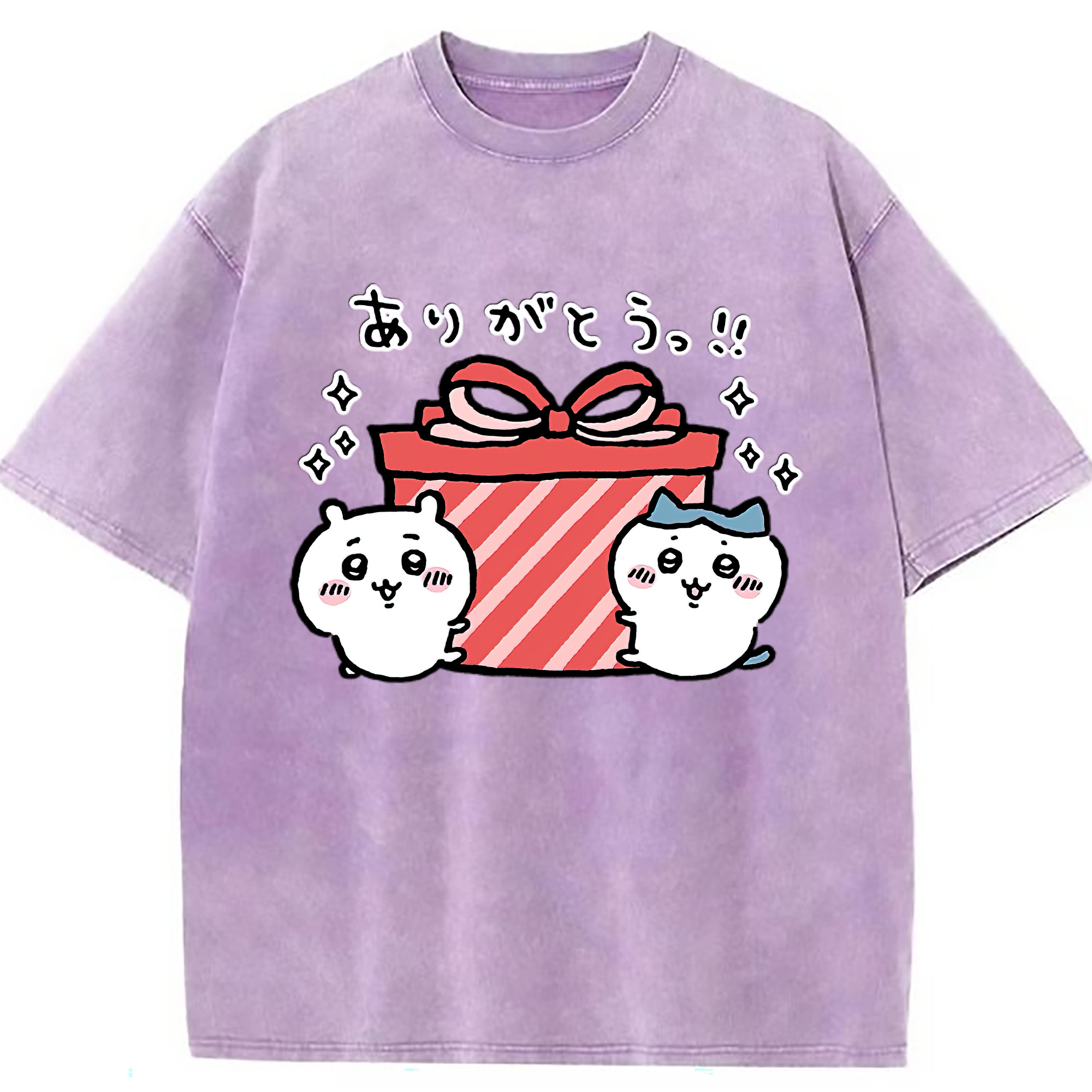 （画像用） ちいかわ ハチワレ Chii-kawa hachiware 綿100% ヴィンテージ風 半袖Tシャツ（フロントプリント）