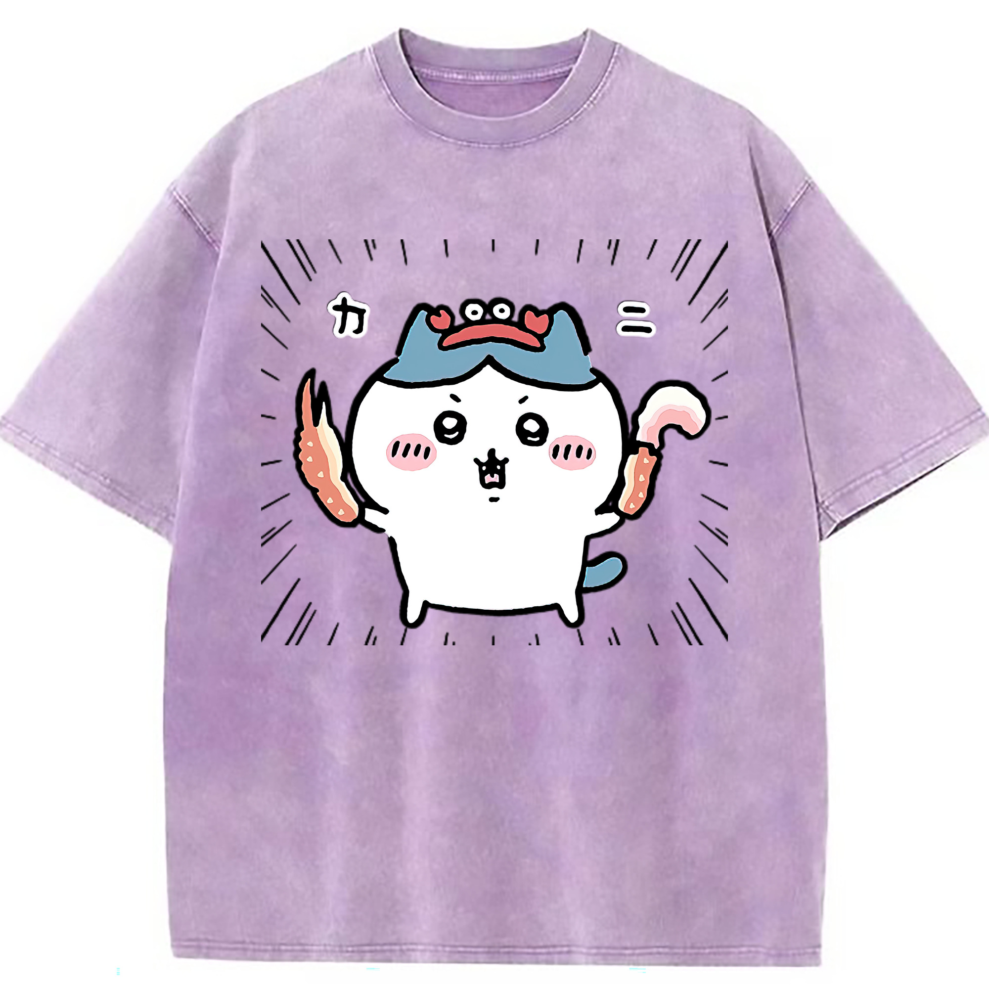 （画像用） ちいかわ ハチワレ Chii-kawa hachiware 綿100% ヴィンテージ風 半袖Tシャツ（フロントプリント）