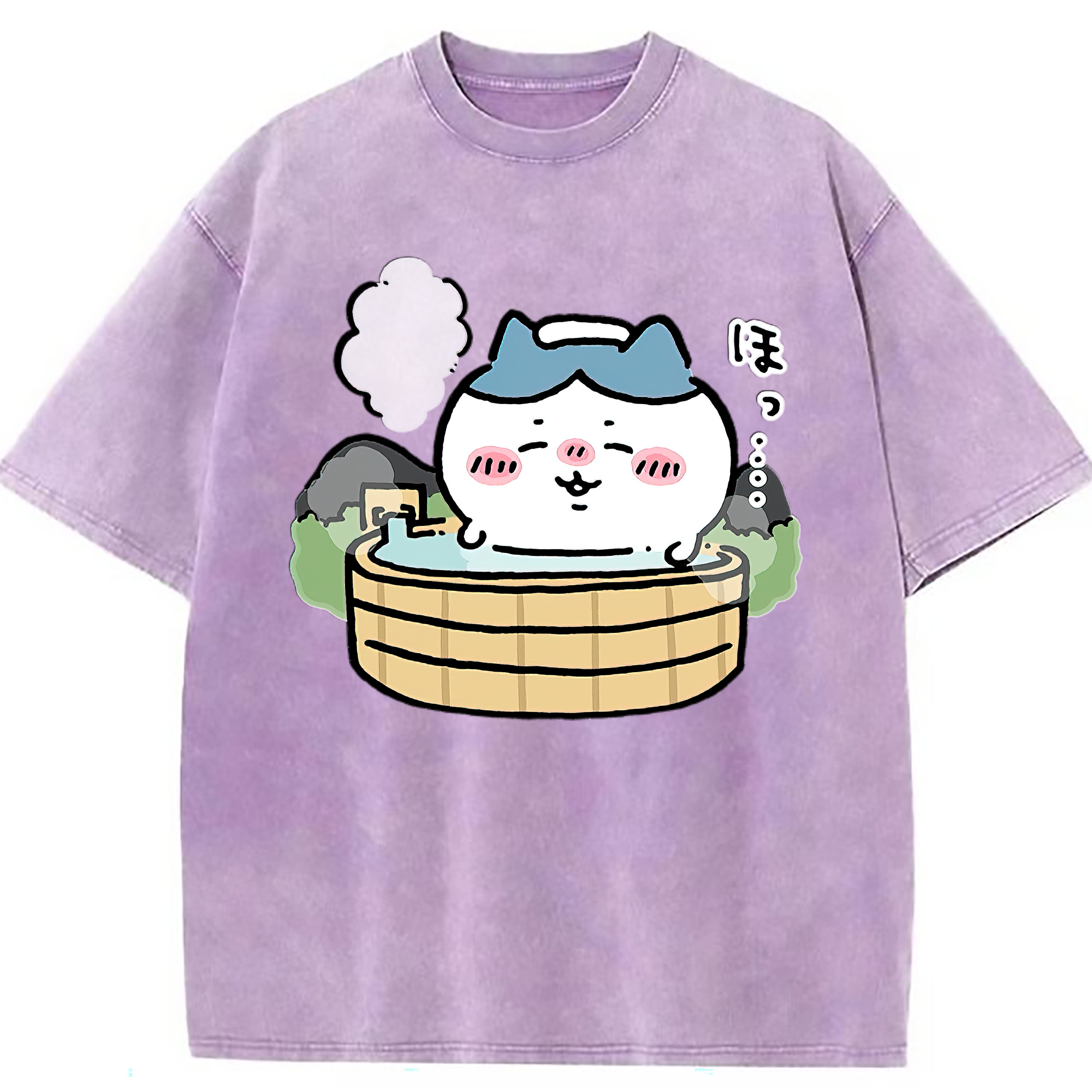 （画像用） ちいかわ ハチワレ Chii-kawa hachiware 綿100% ヴィンテージ風 半袖Tシャツ（フロントプリント）