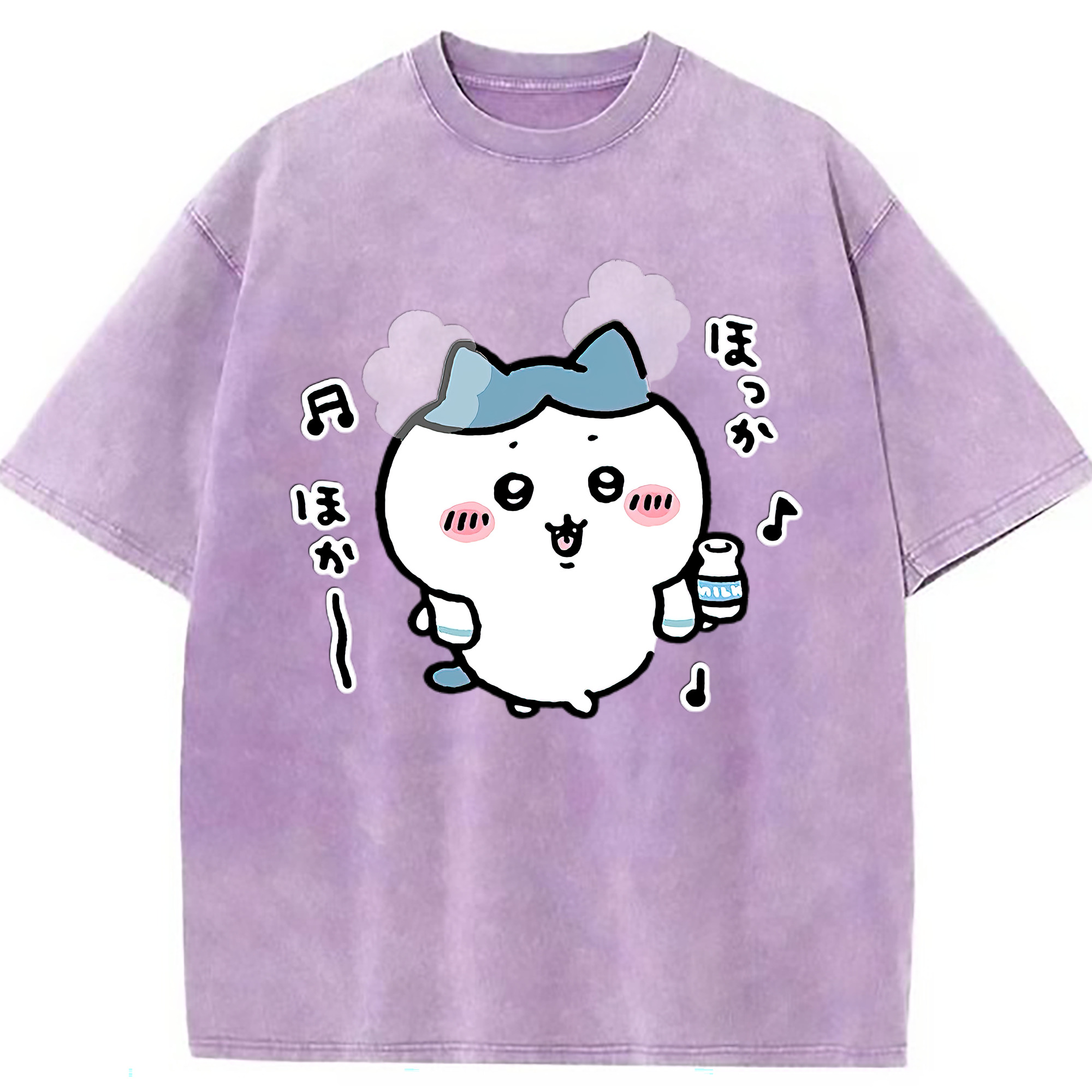 （画像用） ちいかわ ハチワレ Chii-kawa hachiware 綿100% ヴィンテージ風 半袖Tシャツ（フロントプリント）