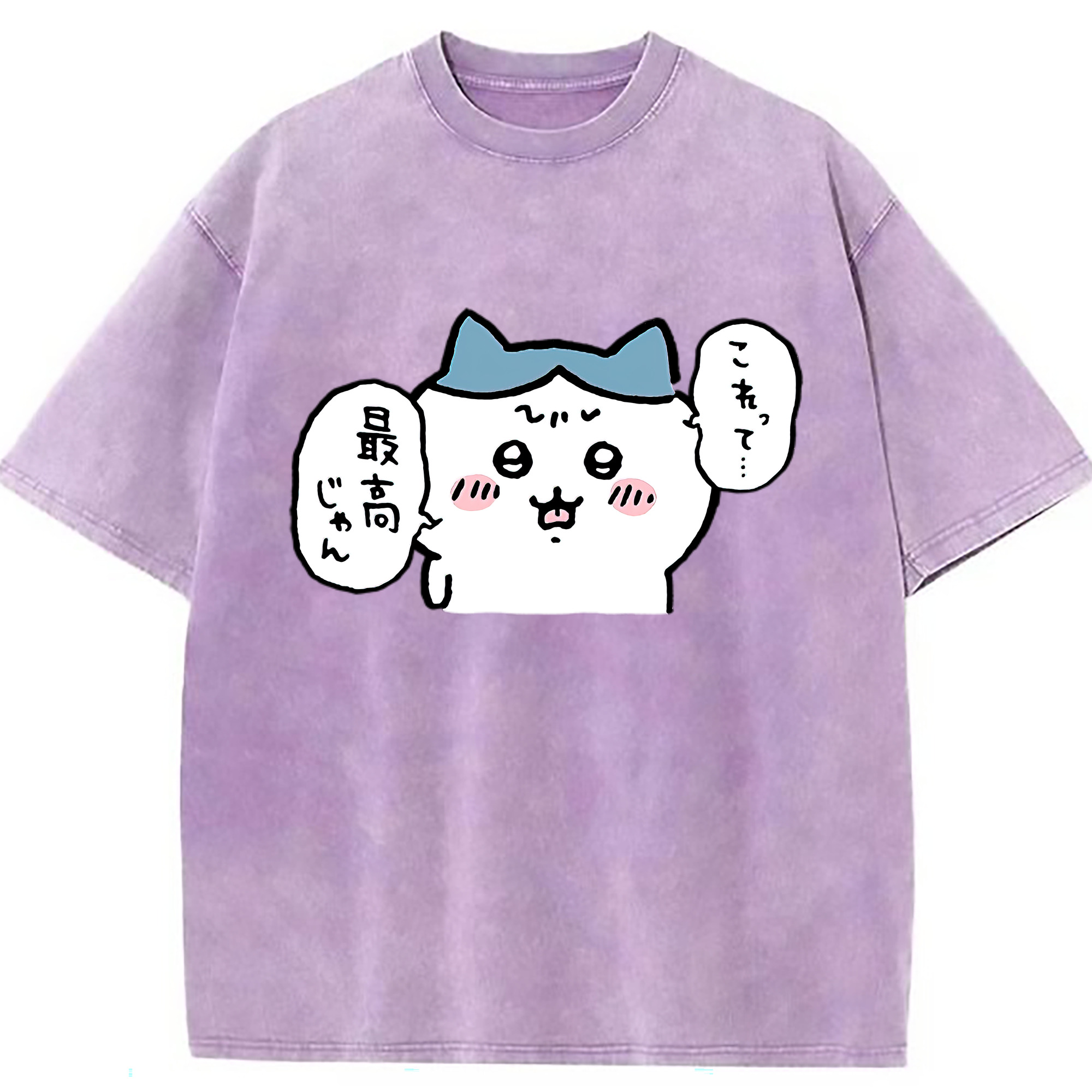 （画像用） ちいかわ ハチワレ Chii-kawa hachiware 綿100% ヴィンテージ風 半袖Tシャツ（フロントプリント）