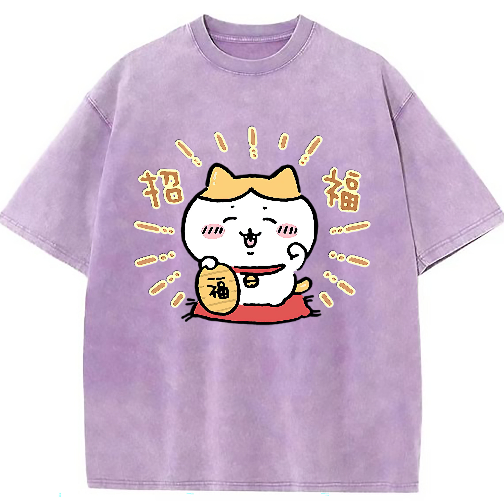 （画像用） ちいかわ ハチワレ Chii-kawa hachiware 綿100% ヴィンテージ風 半袖Tシャツ（フロントプリント）