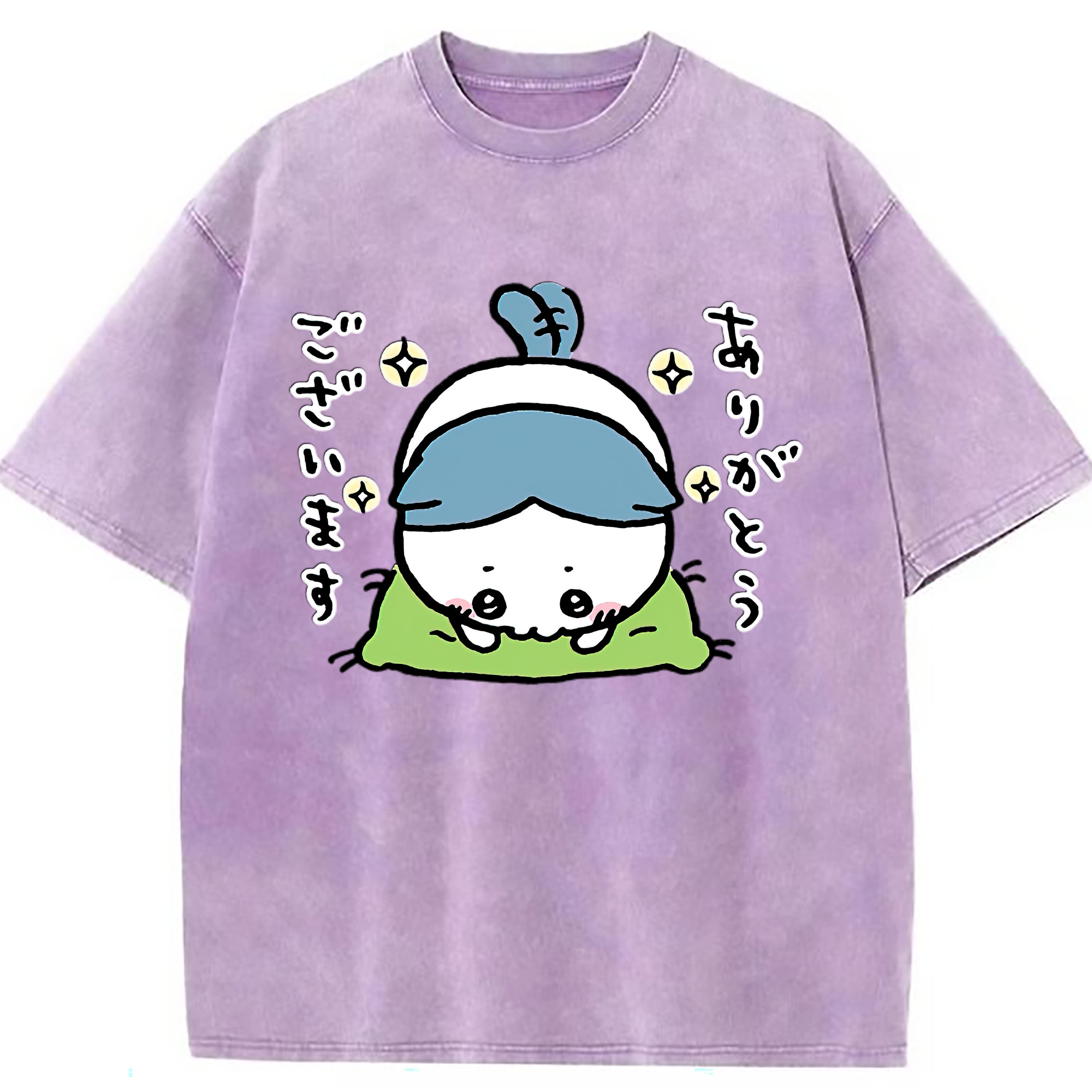 （画像用） ちいかわ ハチワレ Chii-kawa hachiware 綿100% ヴィンテージ風 半袖Tシャツ（フロントプリント）