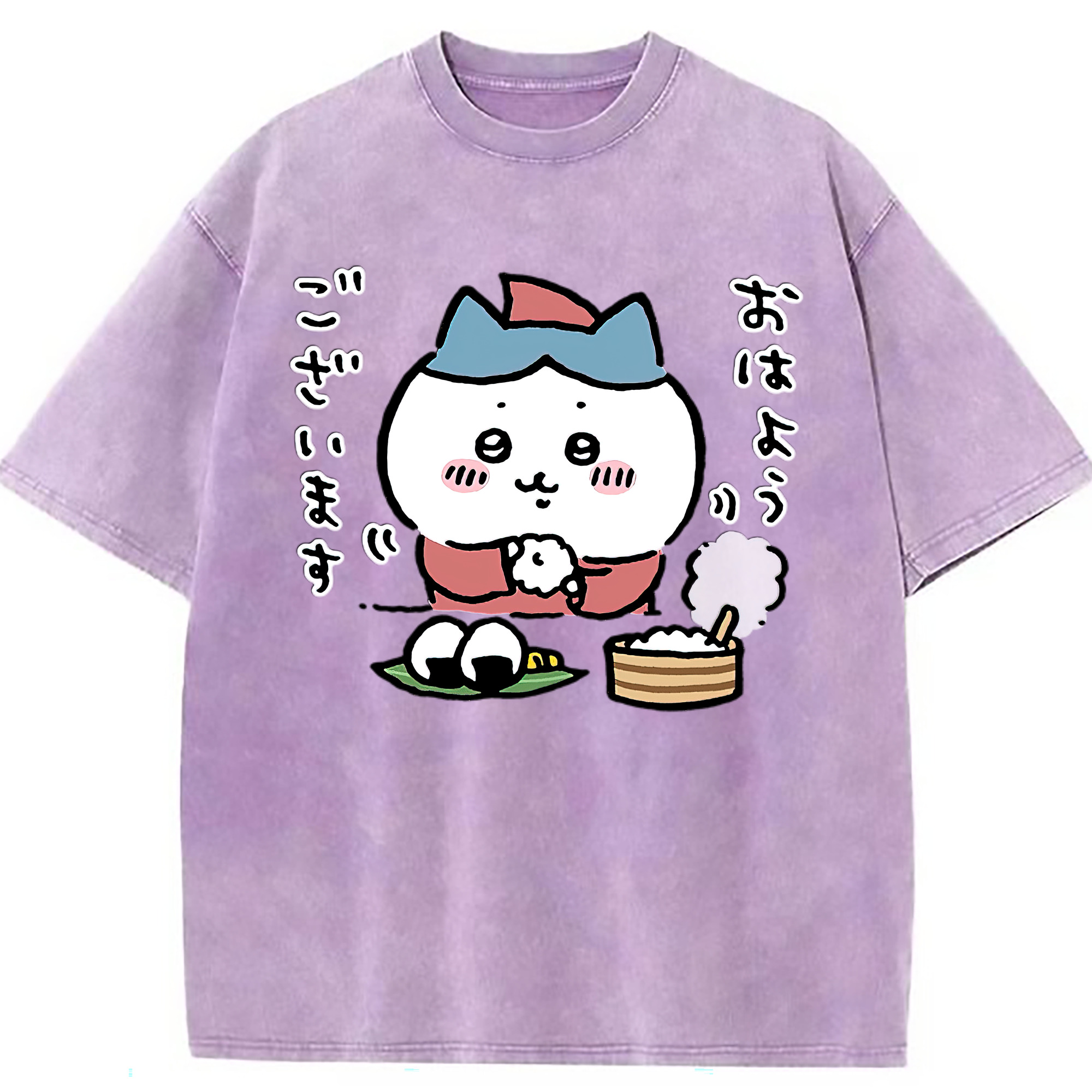 （画像用） ちいかわ ハチワレ Chii-kawa hachiware 綿100% ヴィンテージ風 半袖Tシャツ（フロントプリント）