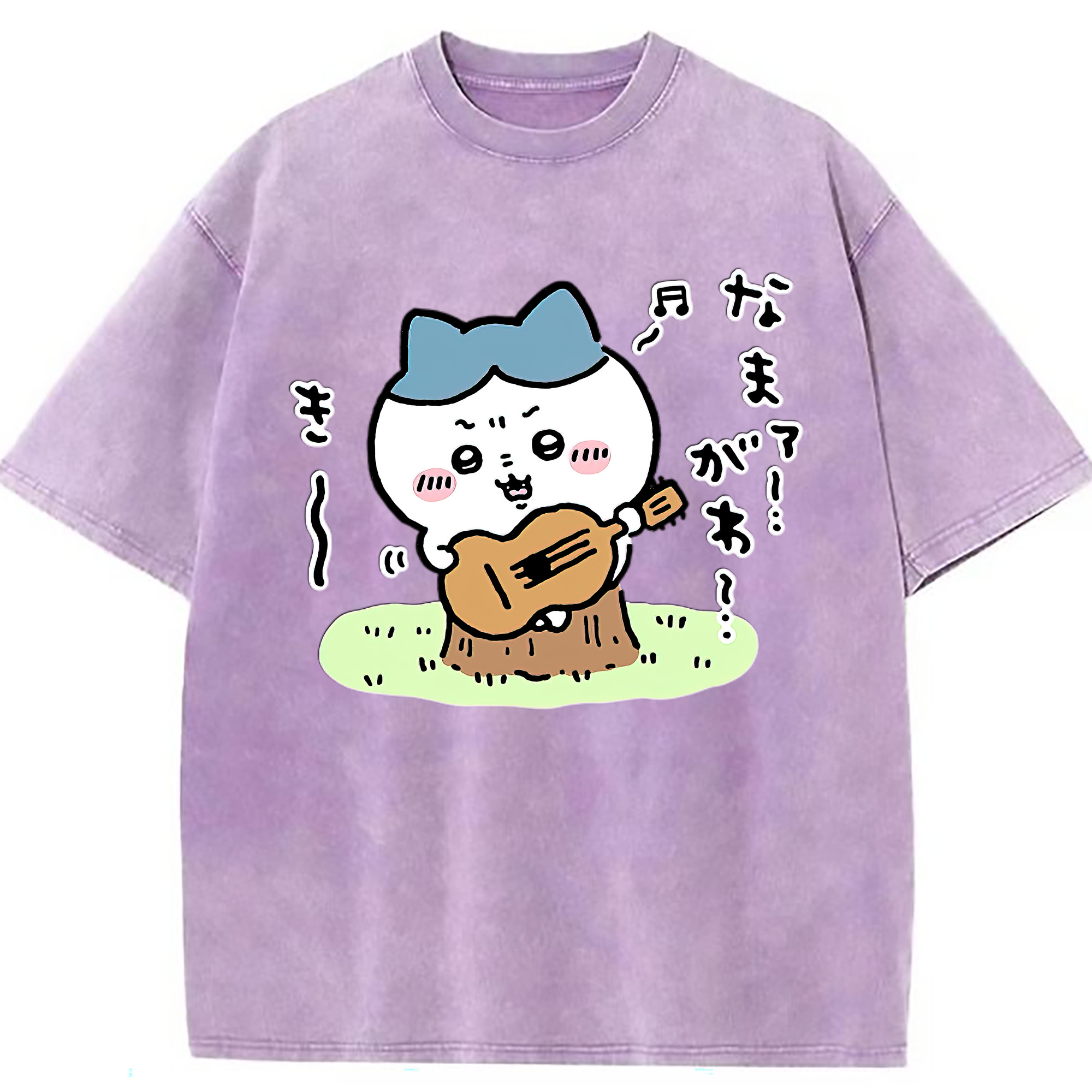 （画像用） ちいかわ ハチワレ Chii-kawa hachiware 綿100% ヴィンテージ風 半袖Tシャツ（フロントプリント）