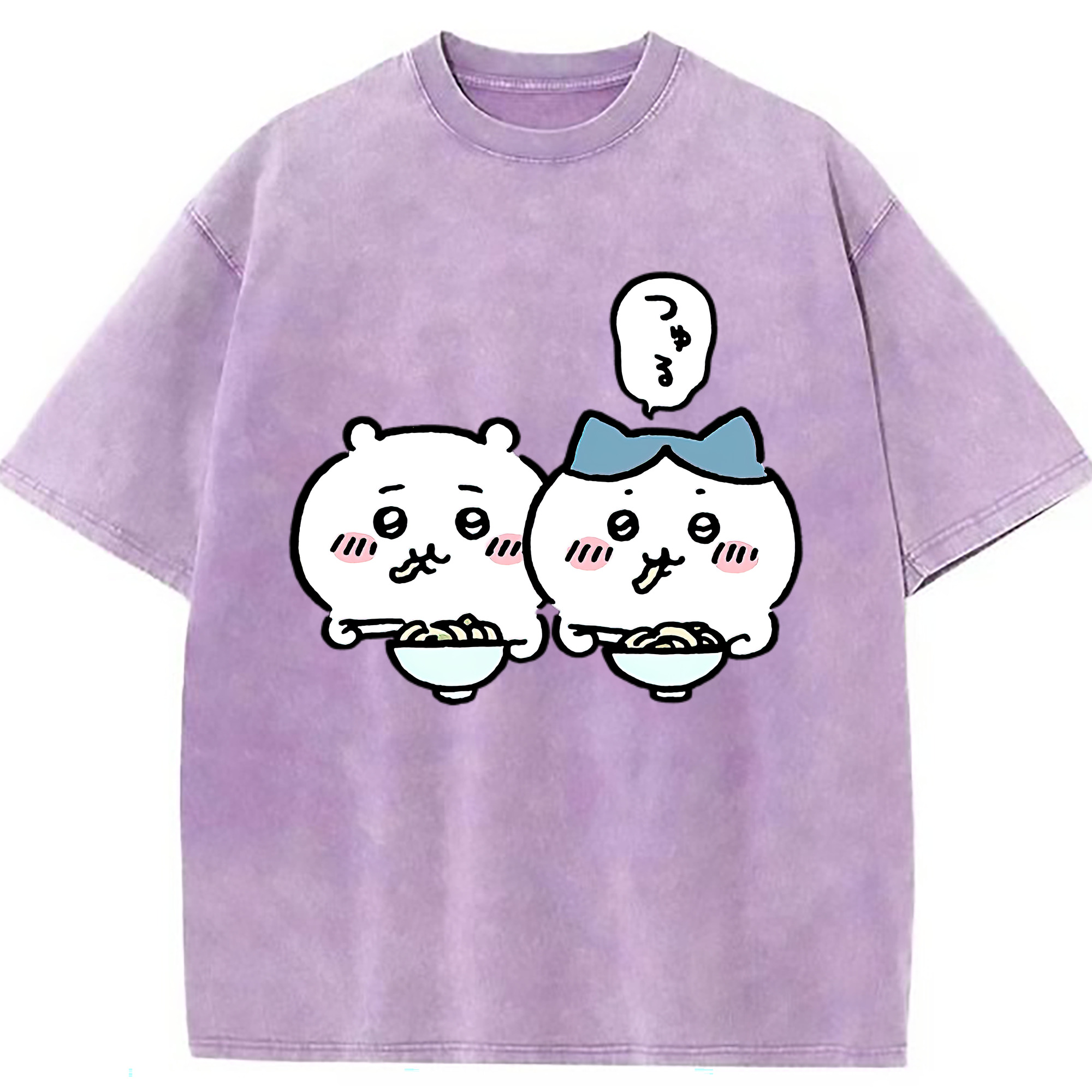 （画像用） ちいかわ ハチワレ Chii-kawa hachiware 綿100% ヴィンテージ風 半袖Tシャツ（フロントプリント）