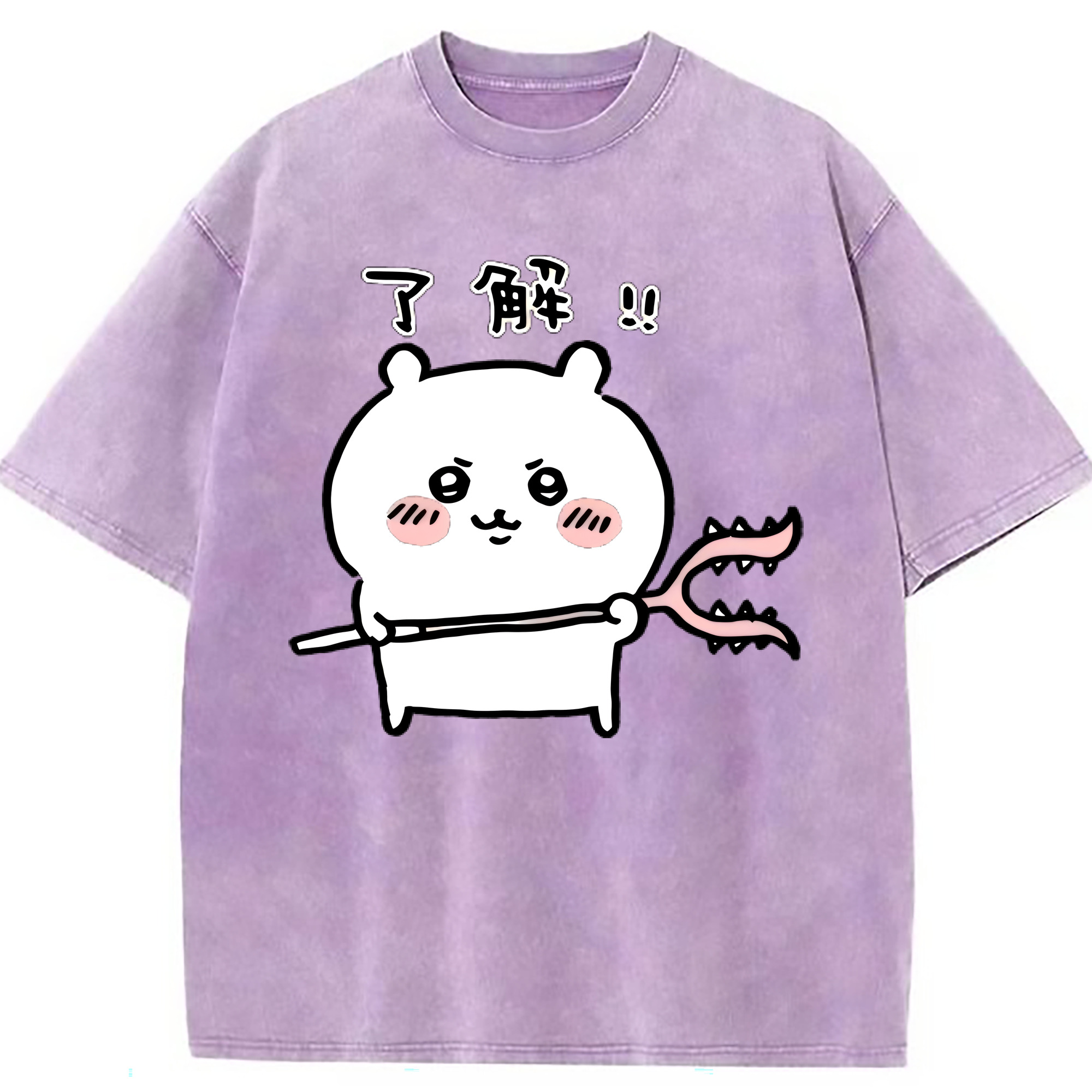 （画像用） ちいかわ ちいかわ Chii-kawa chiikawa 綿100% ヴィンテージ風 半袖Tシャツ（フロントプリント）