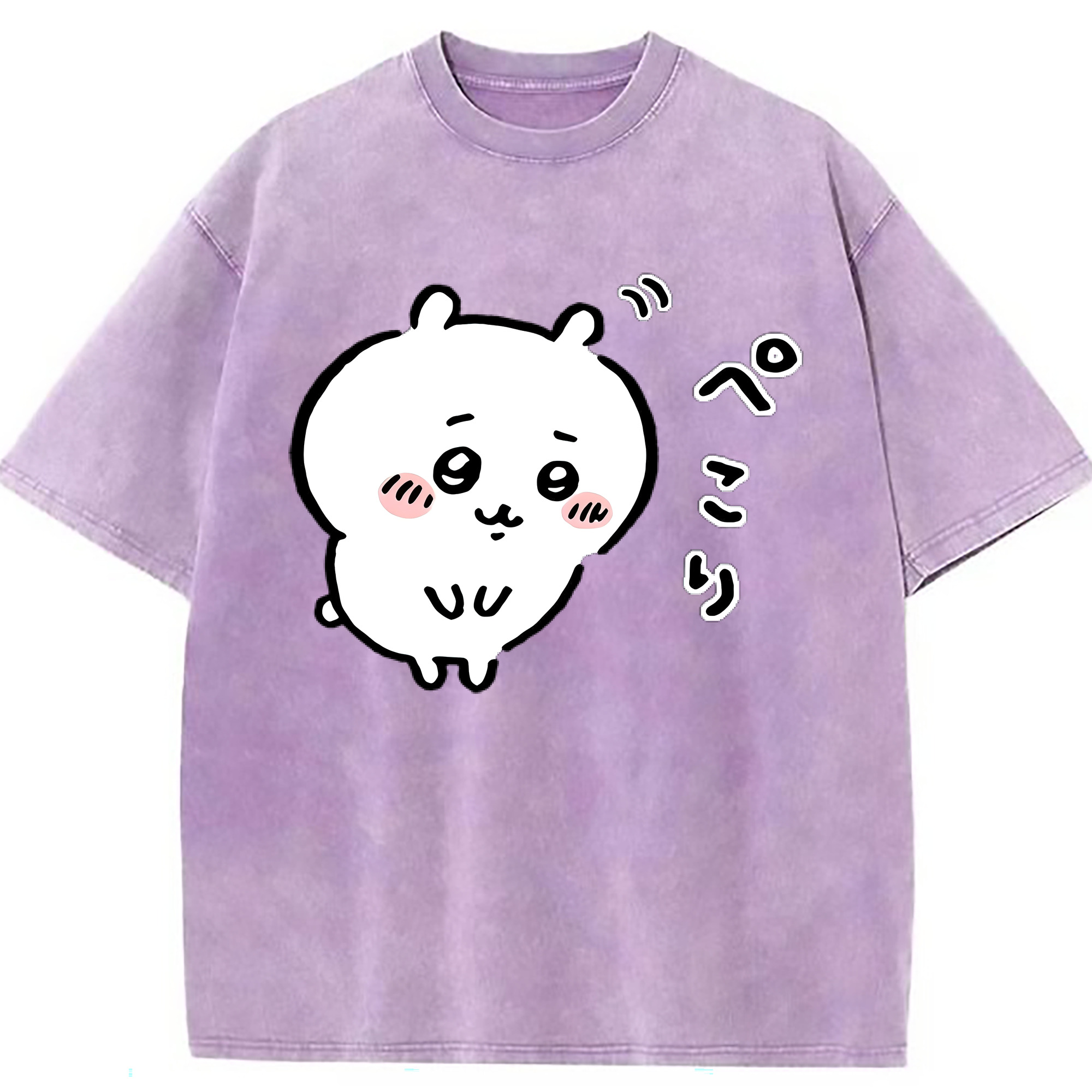 （画像用） ちいかわ ちいかわ Chii-kawa chiikawa 綿100% ヴィンテージ風 半袖Tシャツ（フロントプリント）