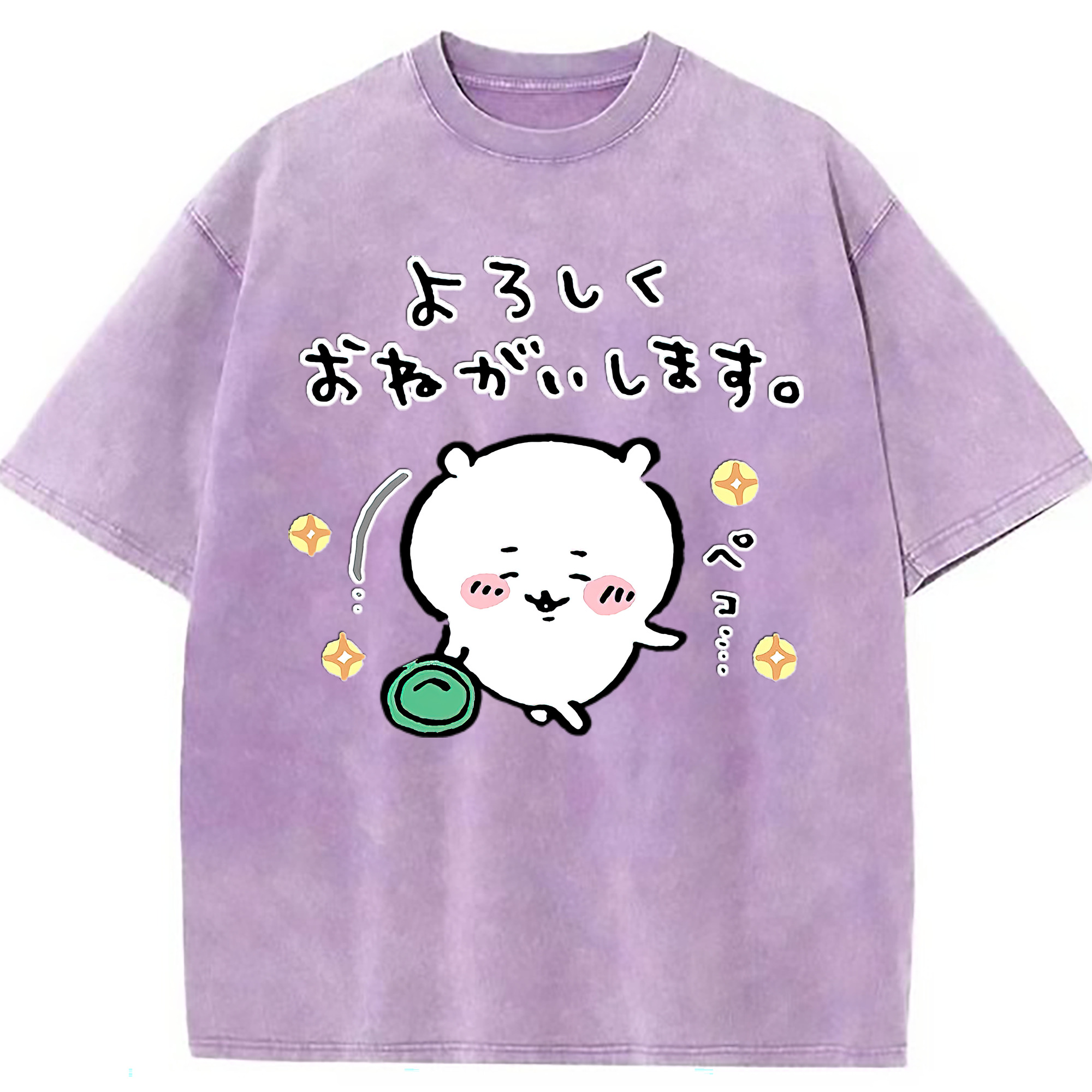 （画像用） ちいかわ ちいかわ Chii-kawa chiikawa 綿100% ヴィンテージ風 半袖Tシャツ（フロントプリント）