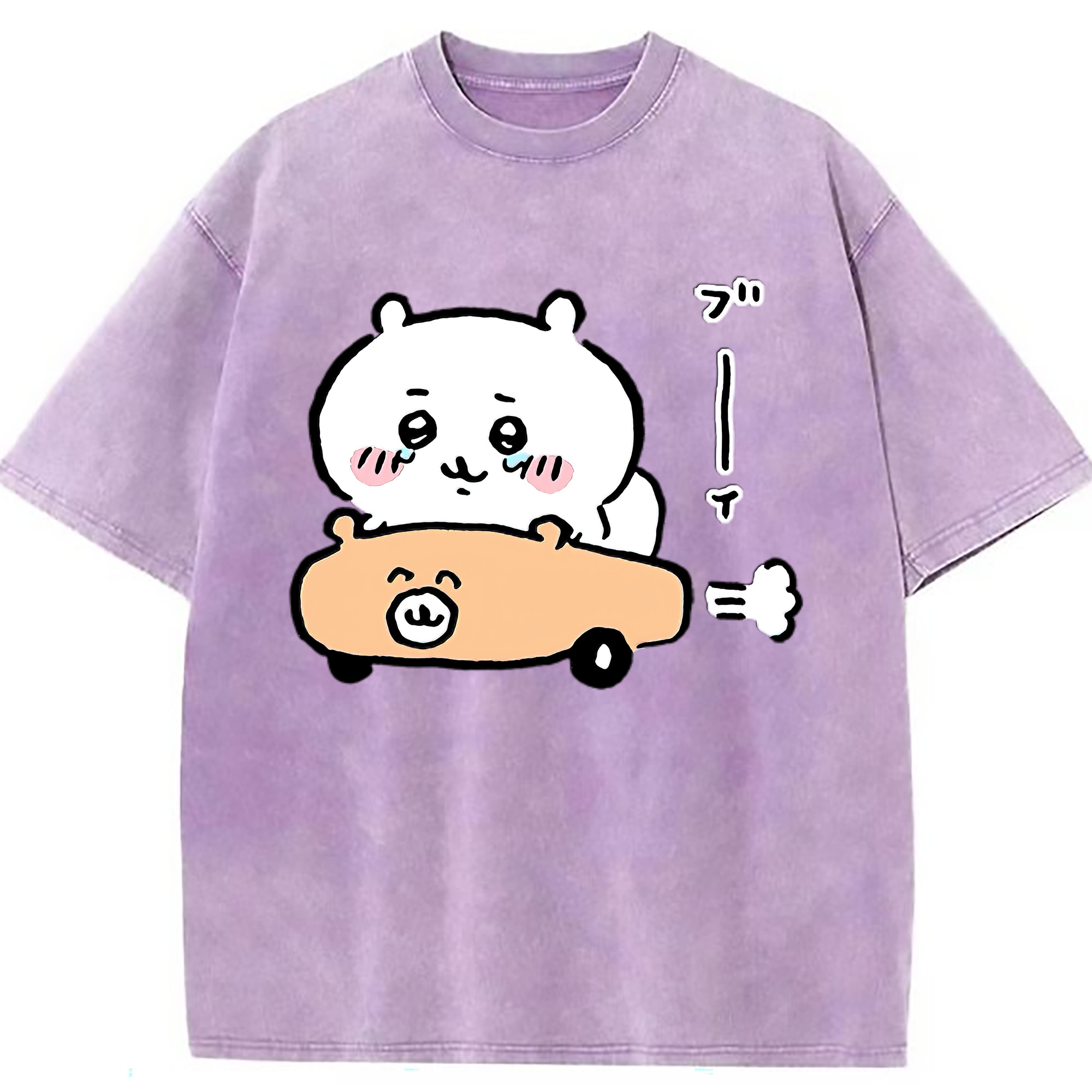 （画像用） ちいかわ ちいかわ Chii-kawa chiikawa 綿100% ヴィンテージ風 半袖Tシャツ（フロントプリント）