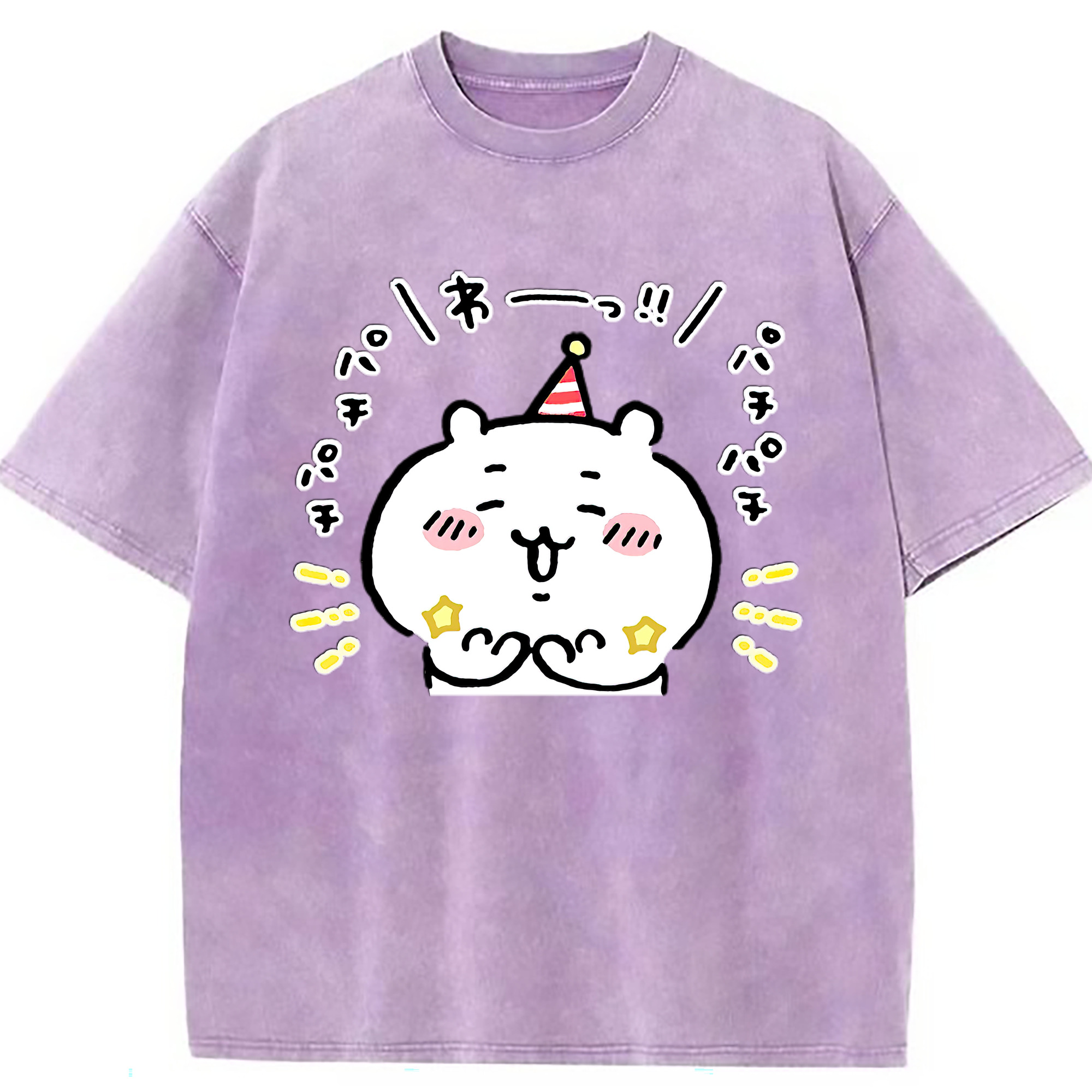 （画像用） ちいかわ ちいかわ Chii-kawa chiikawa 綿100% ヴィンテージ風 半袖Tシャツ（フロントプリント）