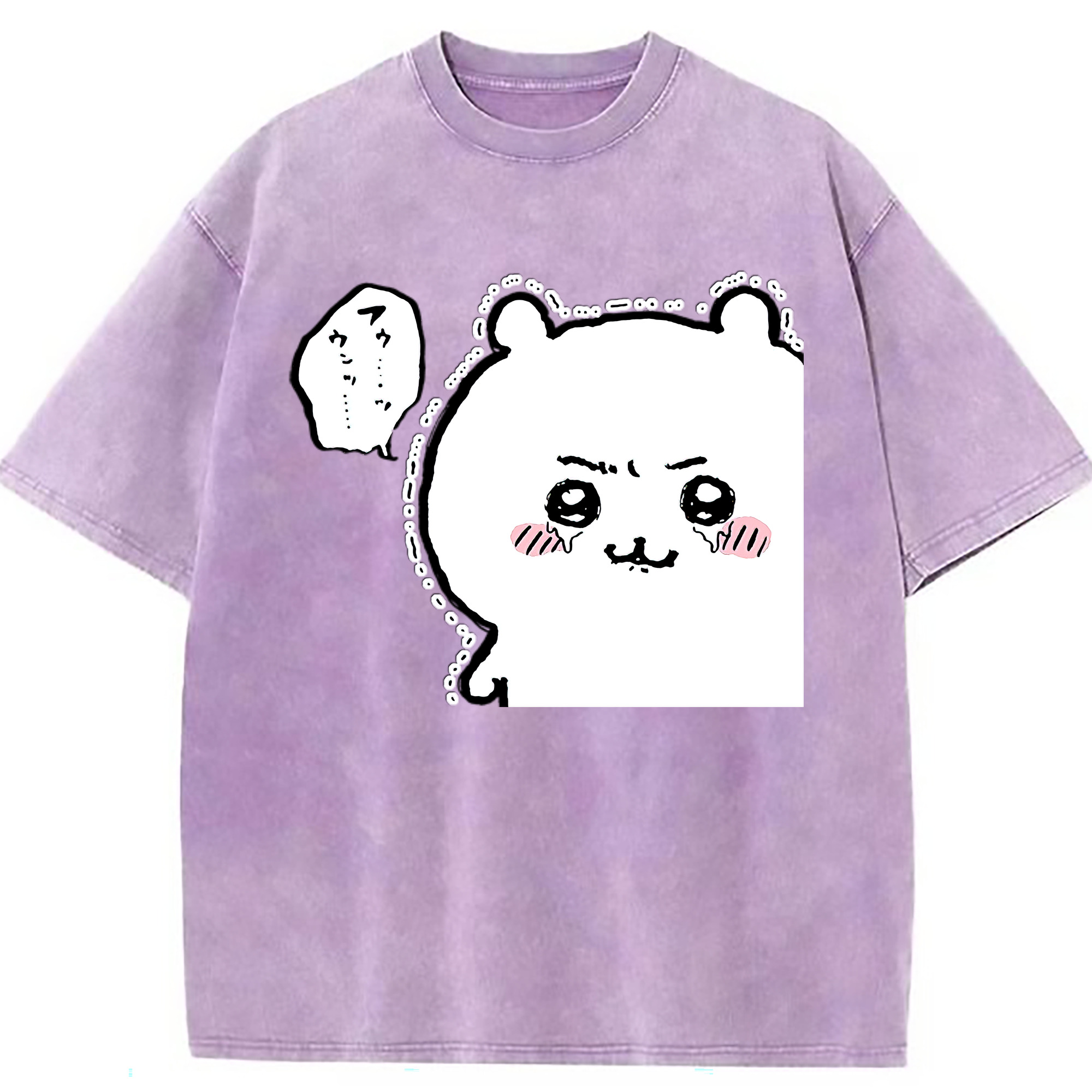 （画像用） ちいかわ ちいかわ Chii-kawa chiikawa 綿100% ヴィンテージ風 半袖Tシャツ（フロントプリント）