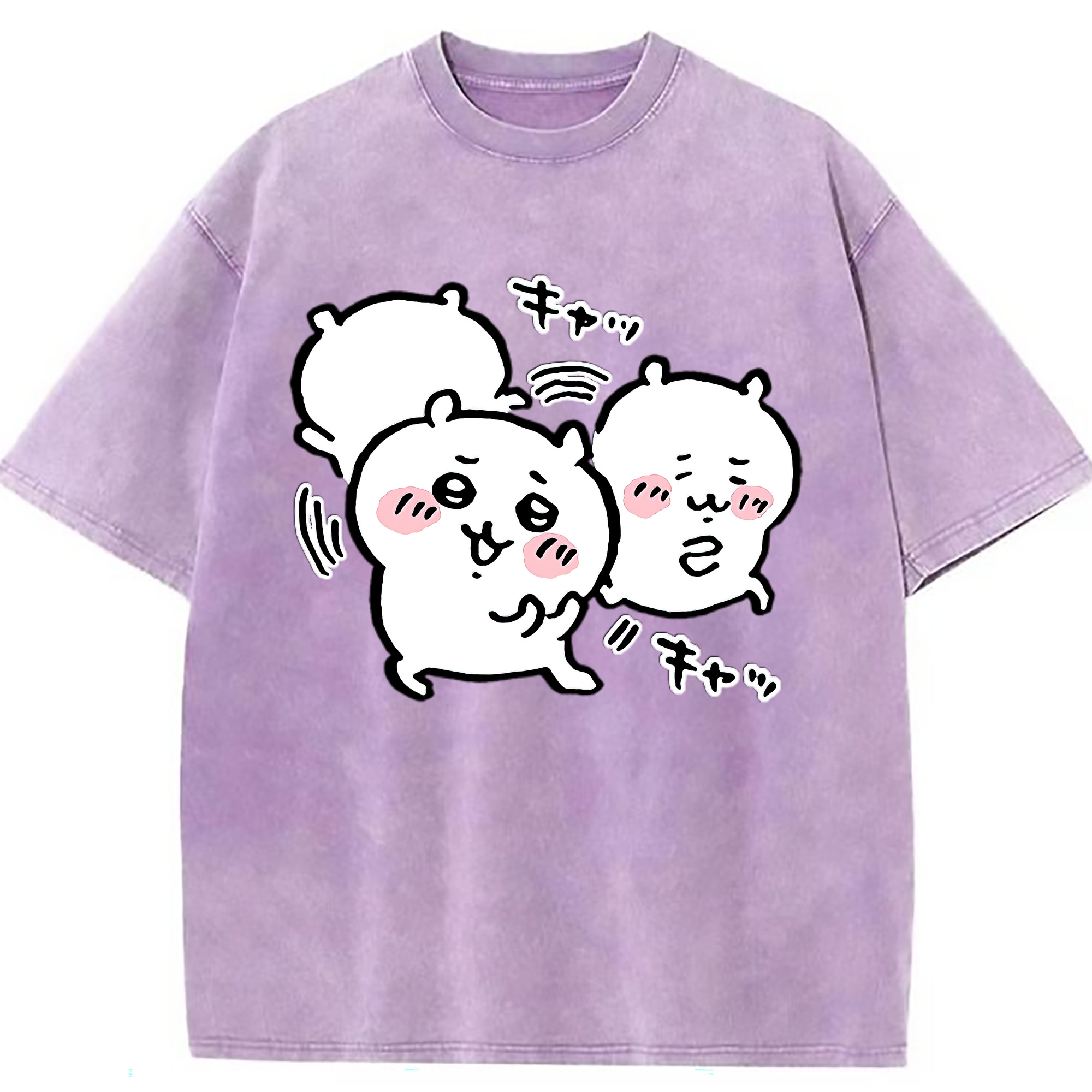 （画像用） ちいかわ ちいかわ Chii-kawa chiikawa 綿100% ヴィンテージ風 半袖Tシャツ（フロントプリント）