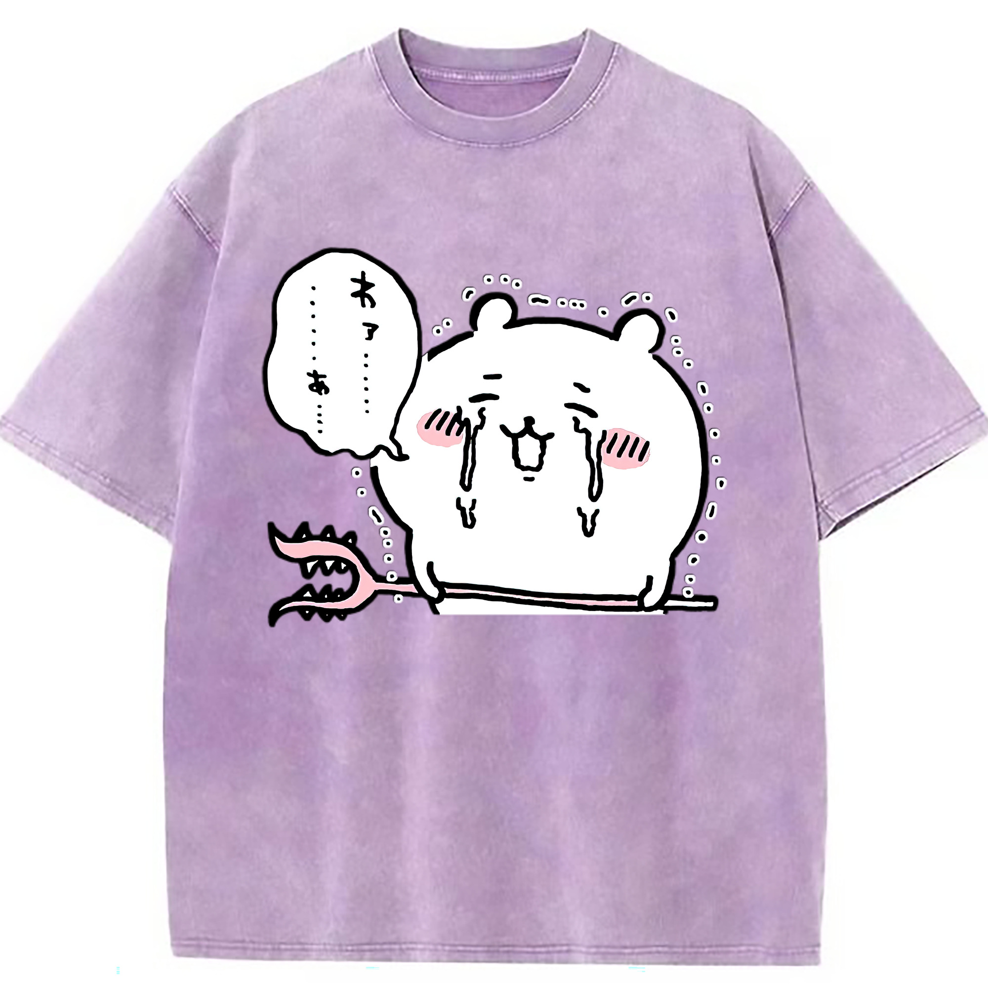 （画像用） ちいかわ ちいかわ Chii-kawa chiikawa 綿100% ヴィンテージ風 半袖Tシャツ（フロントプリント）