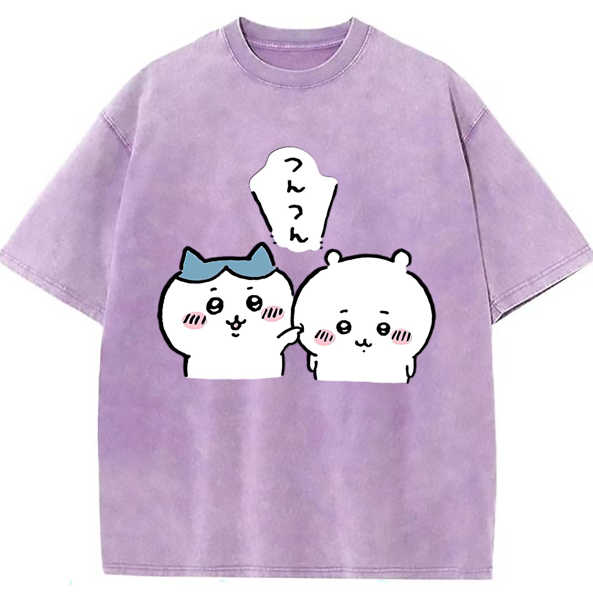 （画像用） ちいかわ ちいかわ Chii-kawa chiikawa 綿100% ヴィンテージ風 半袖Tシャツ（フロントプリント）