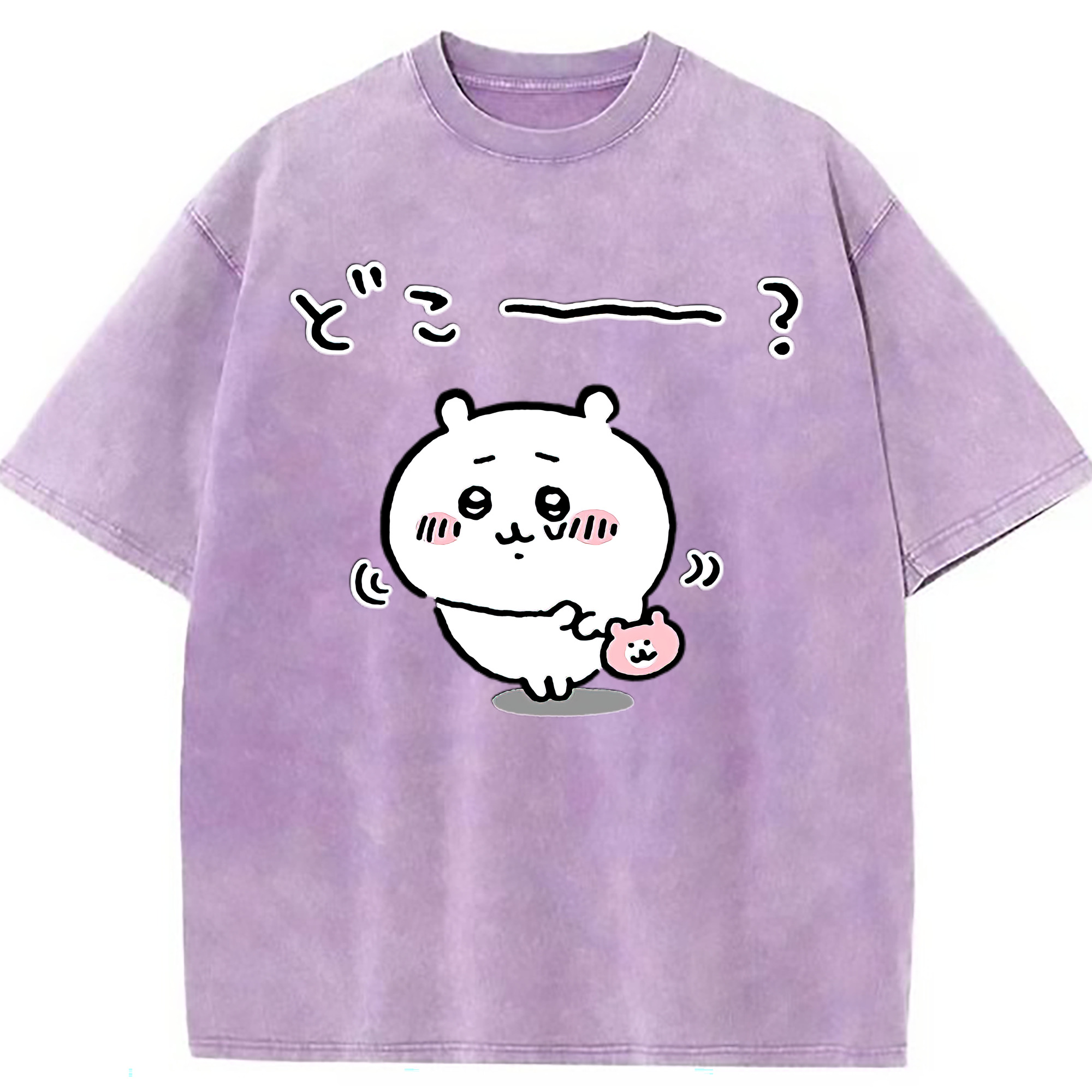 （画像用） ちいかわ ちいかわ Chii-kawa chiikawa 綿100% ヴィンテージ風 半袖Tシャツ（フロントプリント）