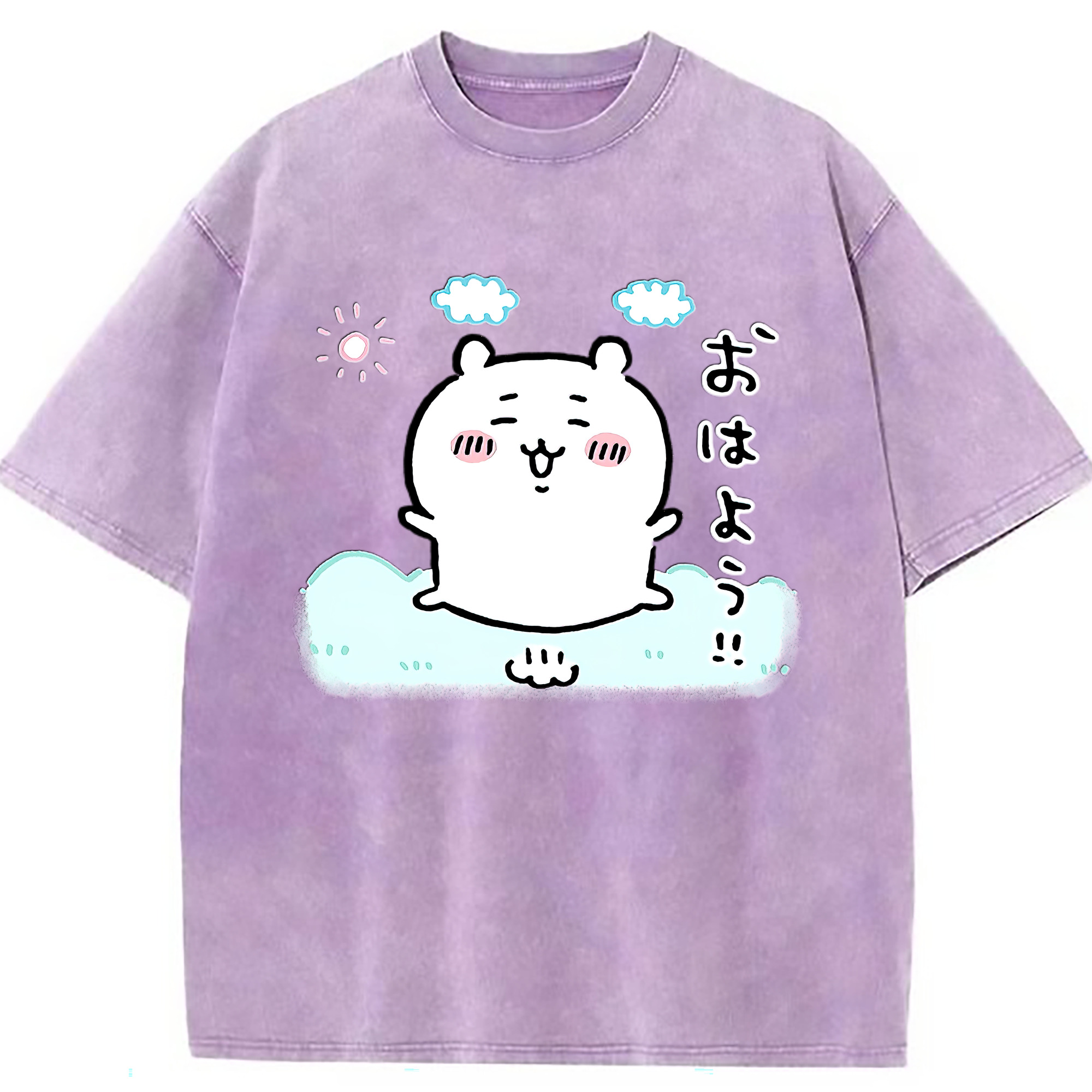 （画像用） ちいかわ ちいかわ Chii-kawa chiikawa 綿100% ヴィンテージ風 半袖Tシャツ（フロントプリント）