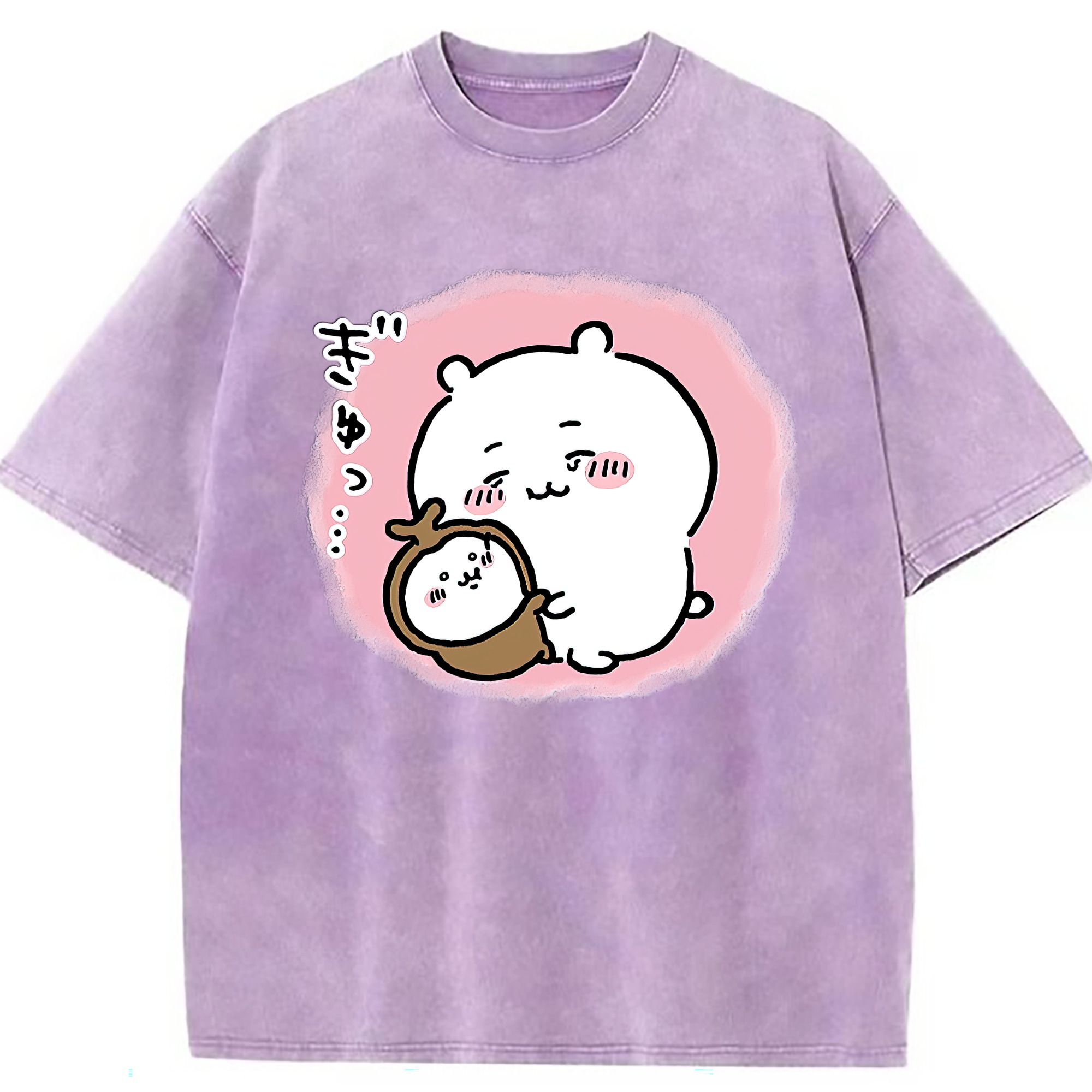 （画像用） ちいかわ ちいかわ Chii-kawa chiikawa 綿100% ヴィンテージ風 半袖Tシャツ（フロントプリント）