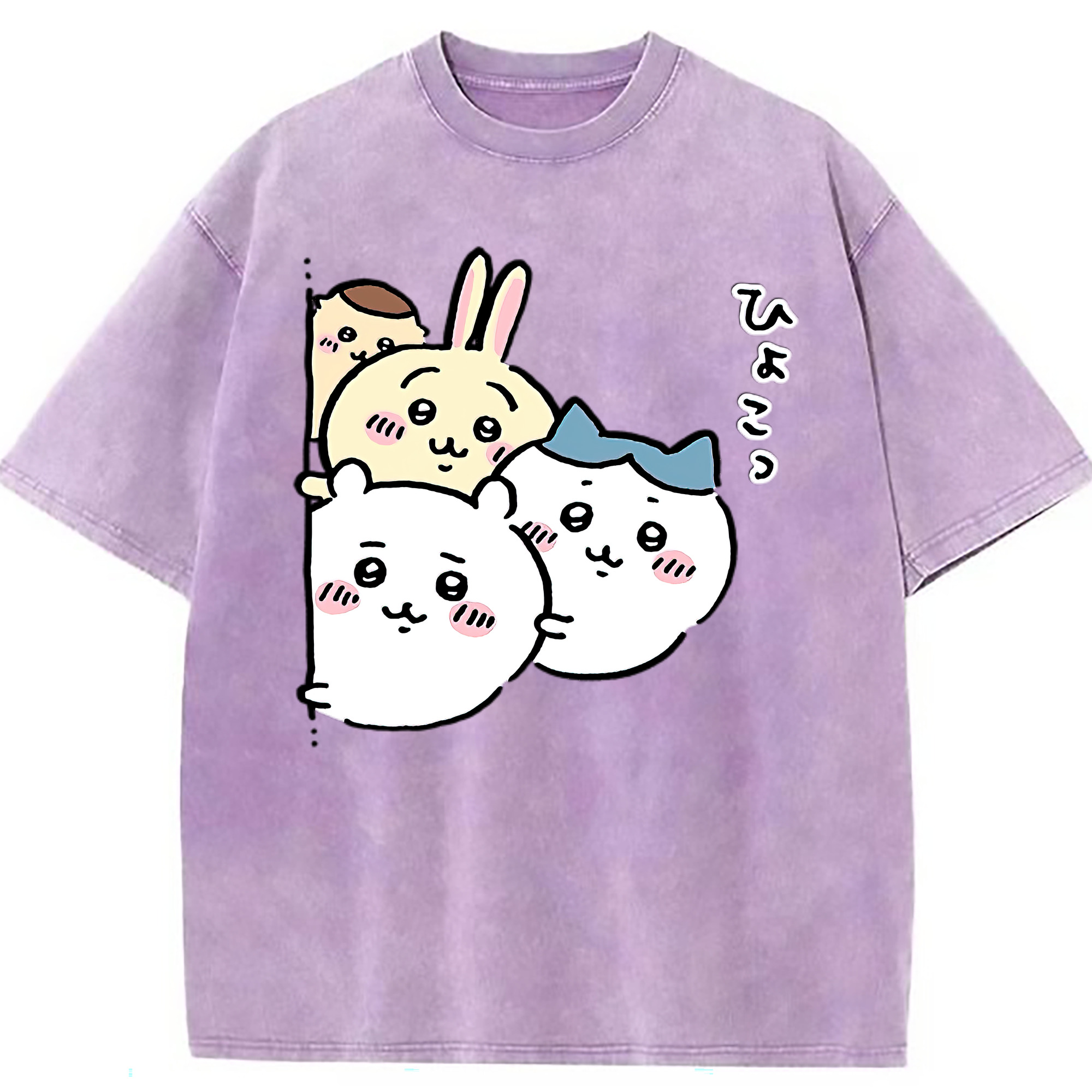 （画像用） ちいかわ ちいかわ Chii-kawa chiikawa 綿100% ヴィンテージ風 半袖Tシャツ（フロントプリント）