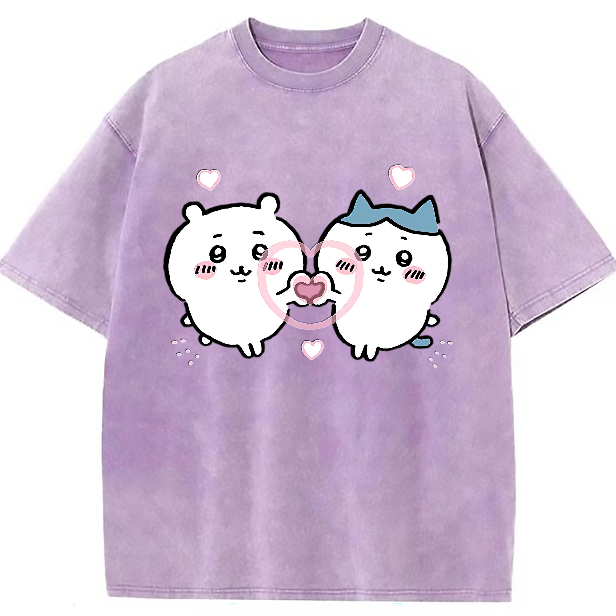 （画像用） ちいかわ ちいかわ Chii-kawa chiikawa 綿100% ヴィンテージ風 半袖Tシャツ（フロントプリント）